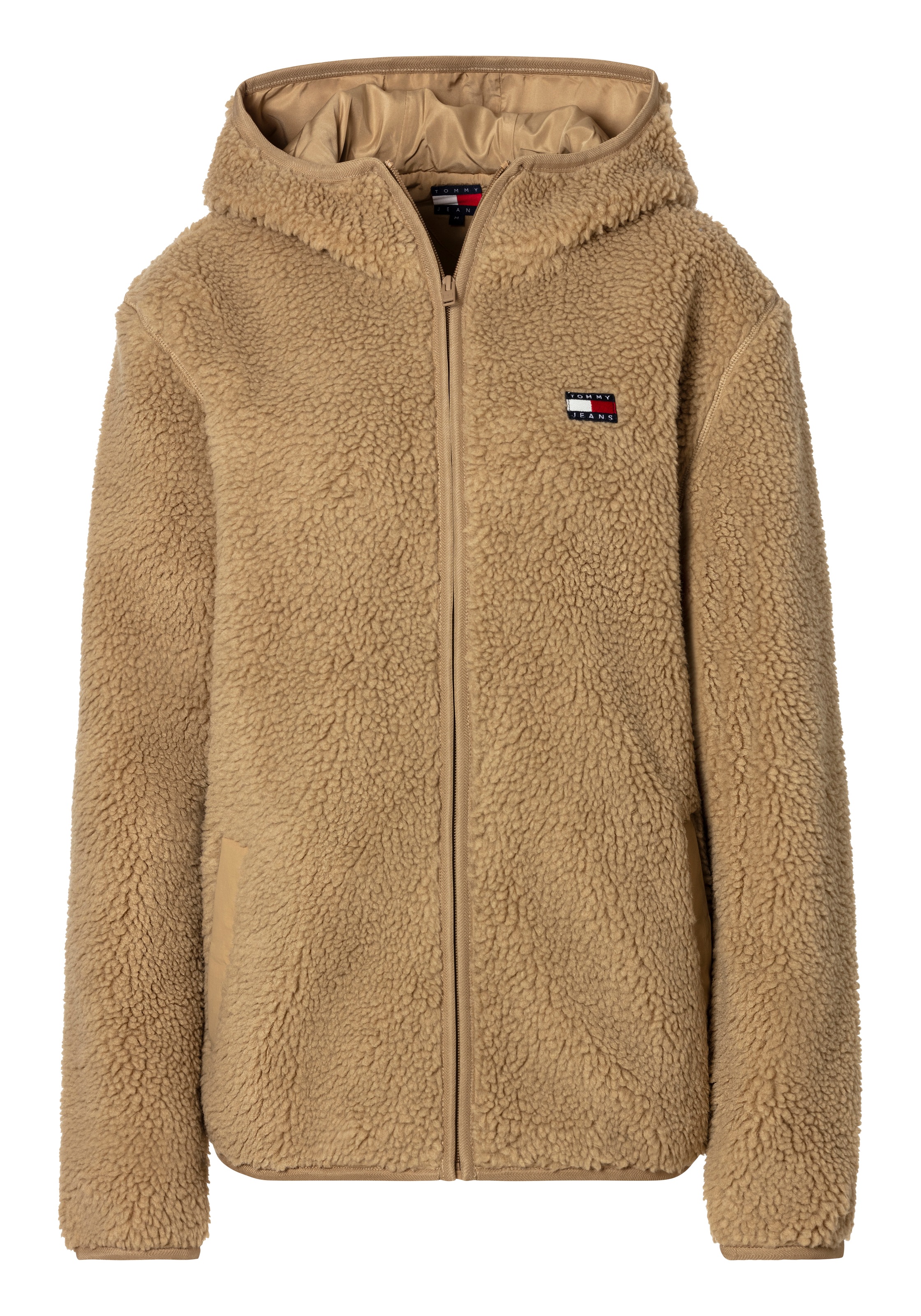 Tommy Jeans Plüschjacke "TJM REG BADGE TEDDY ZIP TRU EXT", mit Kapuze, mit günstig online kaufen