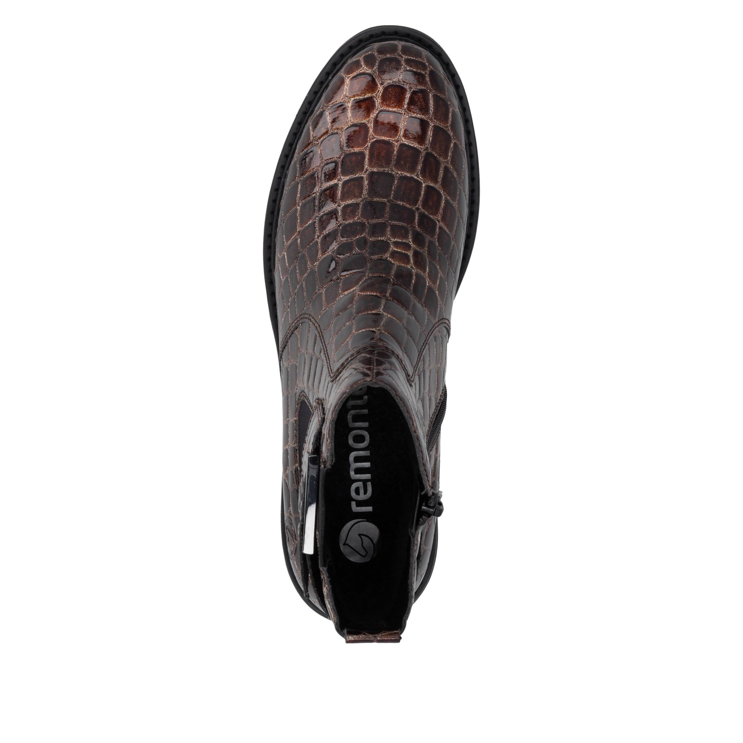 Remonte Chelseaboots  Blockabsatz, Stiefelette, Lackboots in trendiger Optik