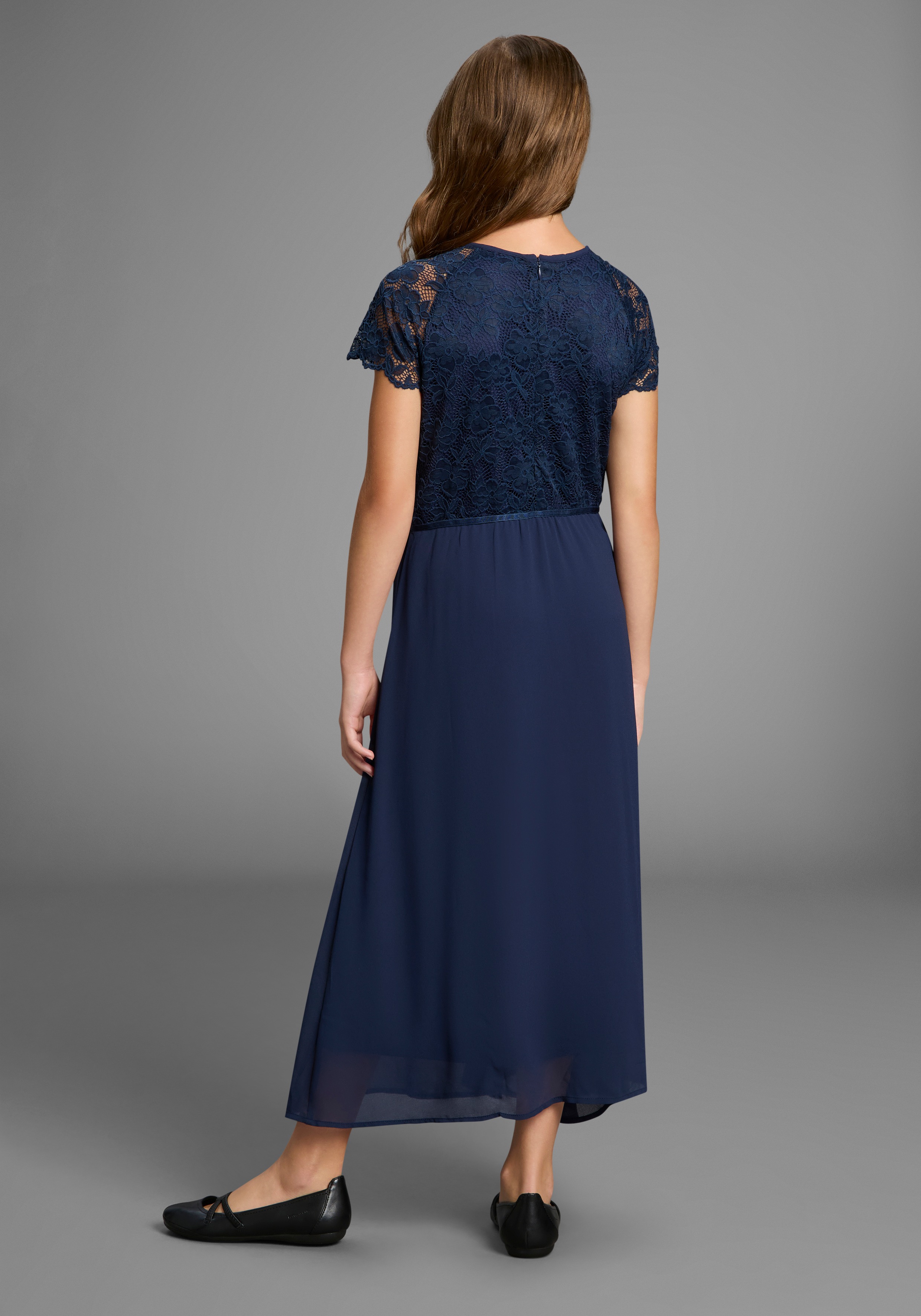 Thumbnail - KIDSWORLD Jerseykleid "Festliches Kleid mit Spitze" Elegantes Kleid mit Spitze und Chiffon