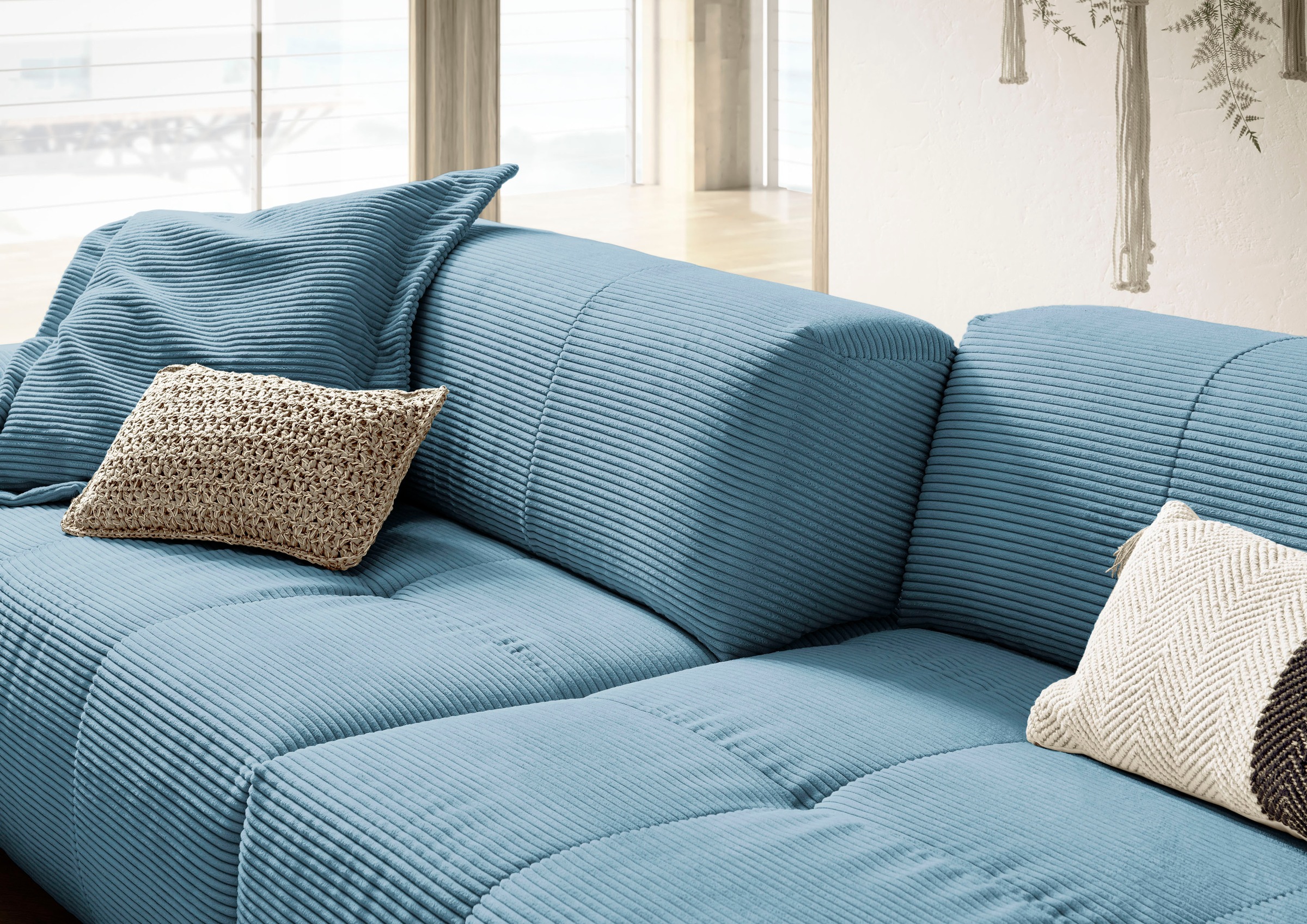 3C Candy Big-Sofa »Yoshy Mega Sofa mit Komfortfunktionen, modern und bequem,«, Zwei Sitztiefen durch verstellbare Rückenlehne, Bezug in Cord