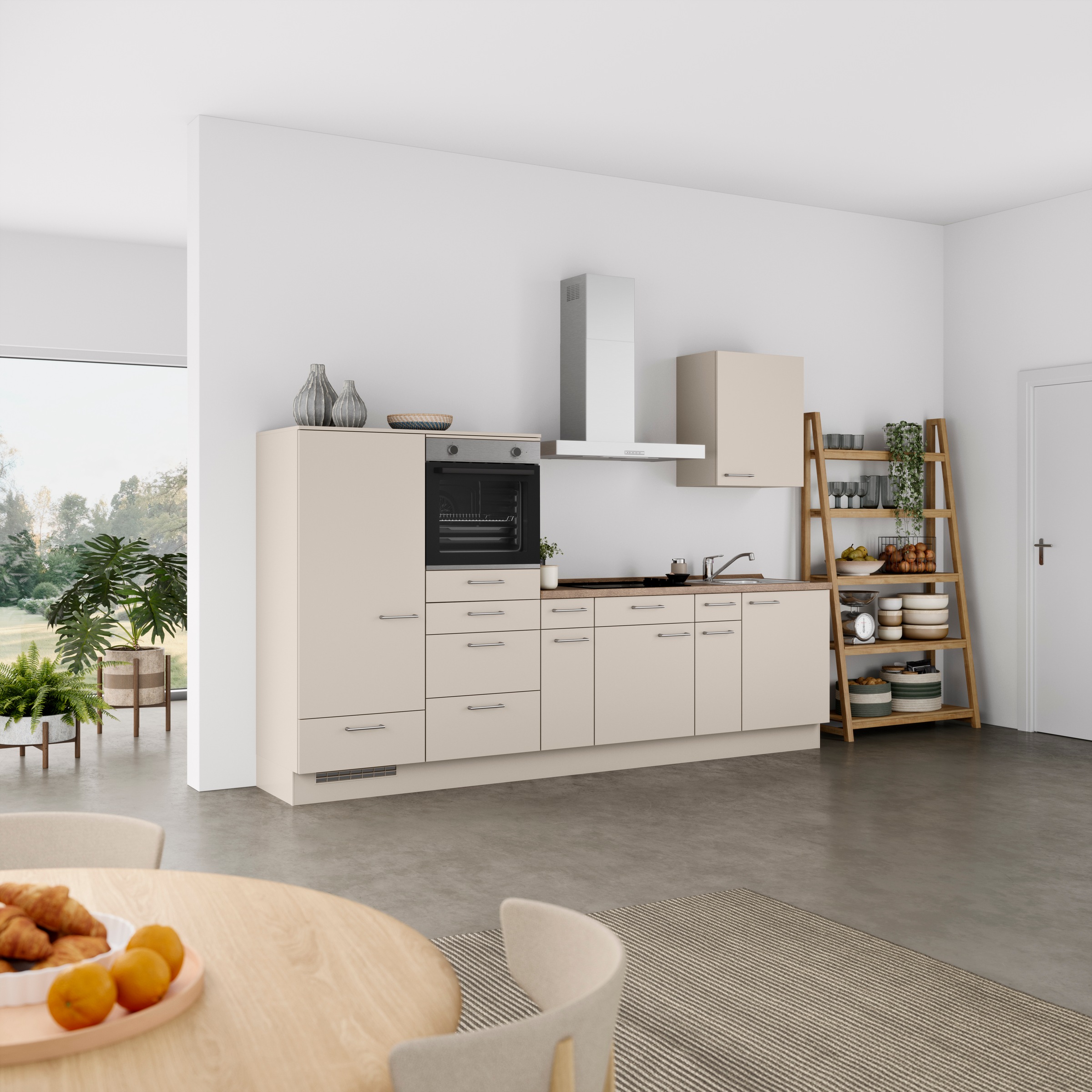 nobilia® Küchenzeile »"Laser I"«, vormontiert, Ausrichtung wählbar, Breite 300 cm, wahlw. mit E-Geräten