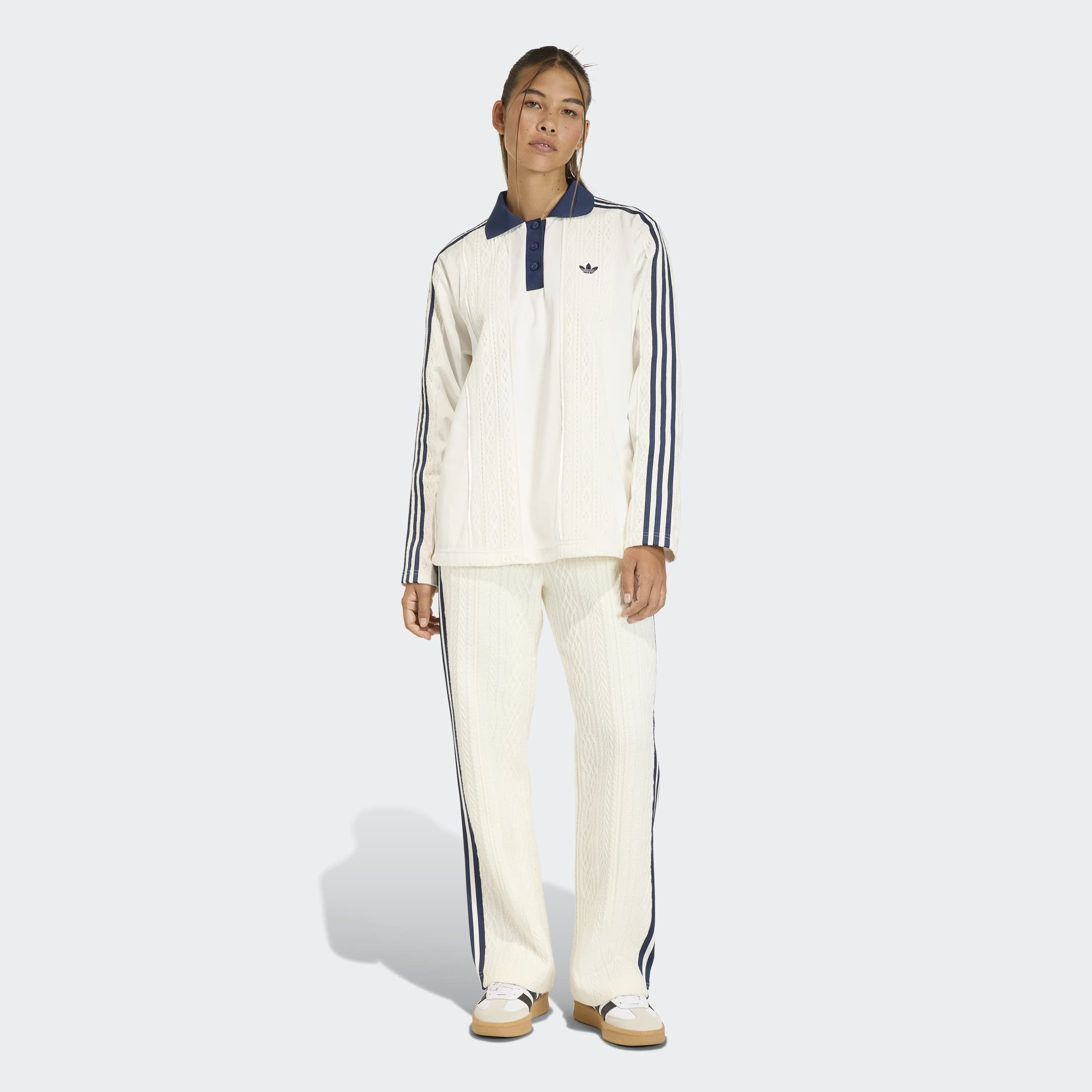 adidas Originals Langarmshirt »LS JERSEY« Winterised Fußballtrikot, Mischung aus Velours und Häkelstoff