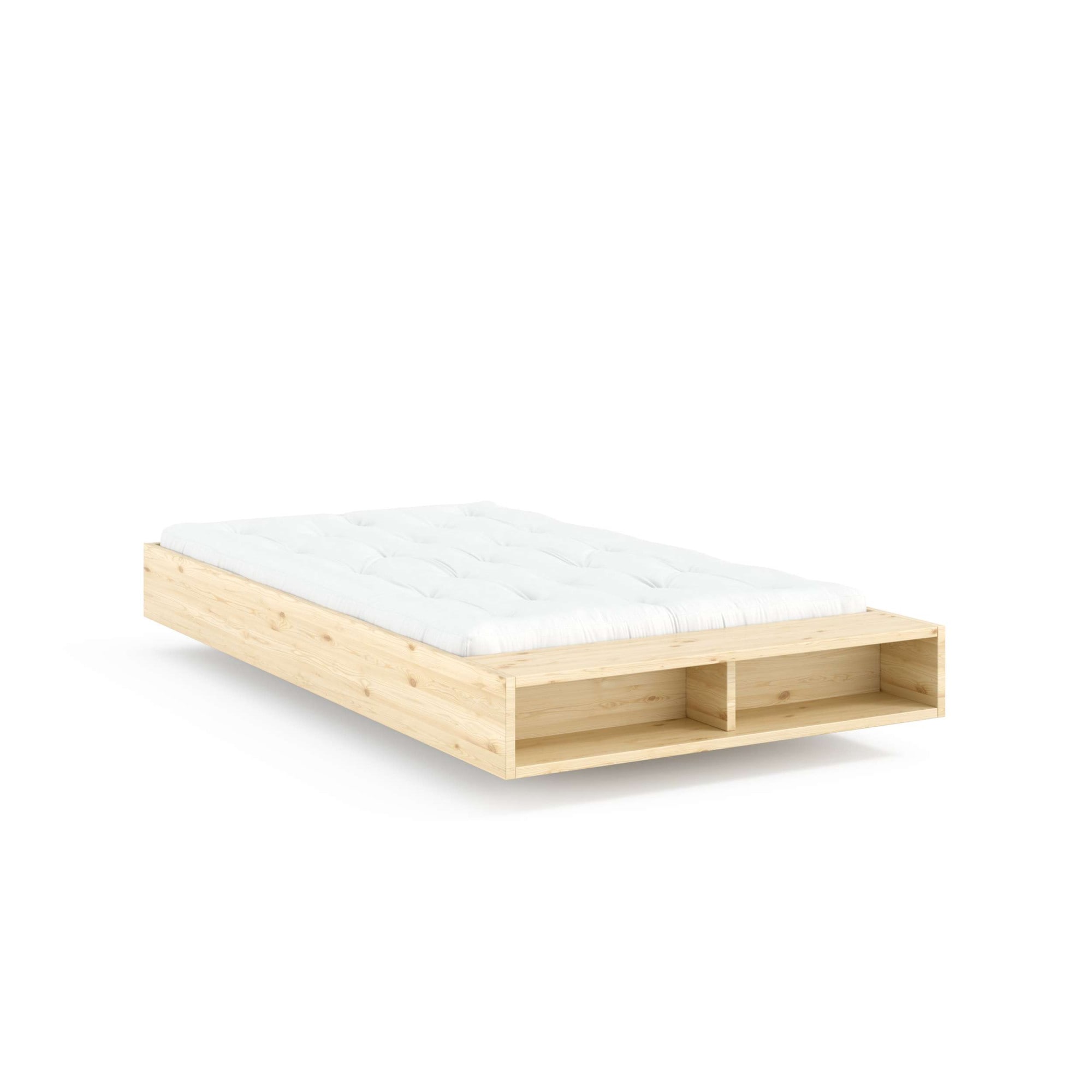 Karup Design Stauraumbett »Merge Bed Bettgestell m. integrierter Bank m. Stauraum, mehrere Größen« inkl. Lattenrost, excl. Matratze, FSC®-zertifiziertes Massivholz