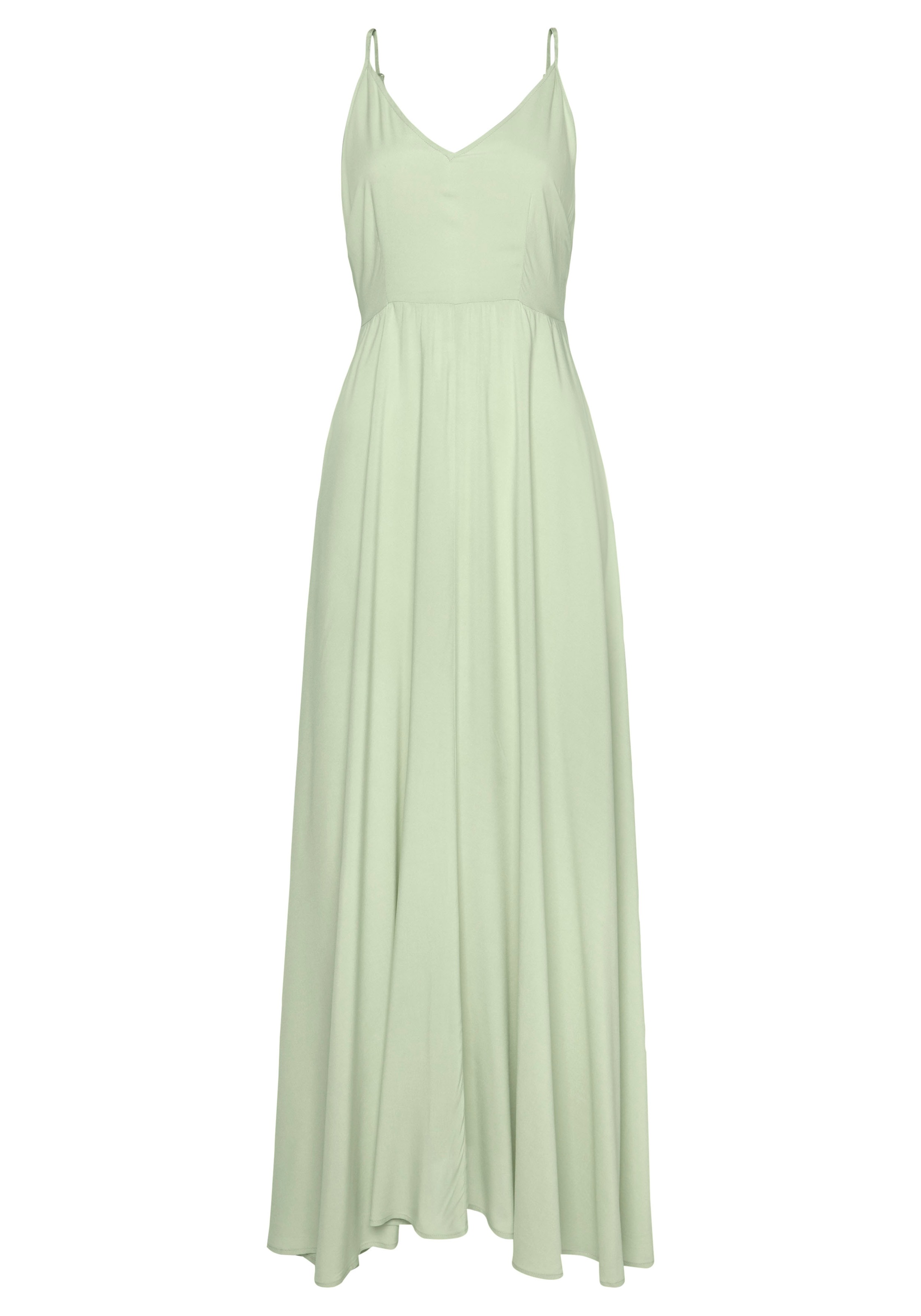 LASCANA Maxikleid "Cut-Out am Rücken aus leichter Webware" Ohne Taschen Elegantes Sommerkleid, Spaghettikleid, Viskosekleid, festlich