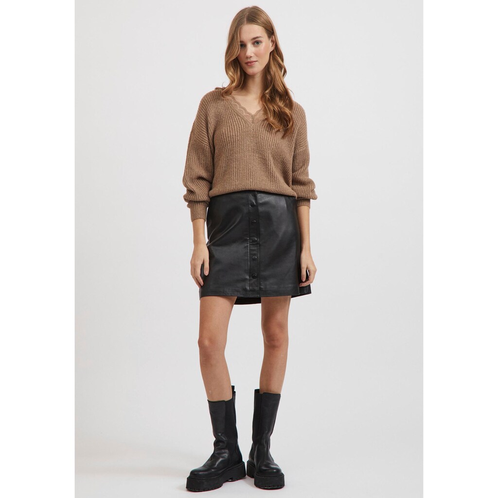 Damenmode Figurtyp-Beratung Vila Strickpullover »VIGLACY«, mit Spitzeneinsatz am Ausschnitt beige Damenmode Figurtyp-Beratung Vila Strickpullover »VIGLACY«, mit Spitzeneinsatz am Ausschnitt beige
