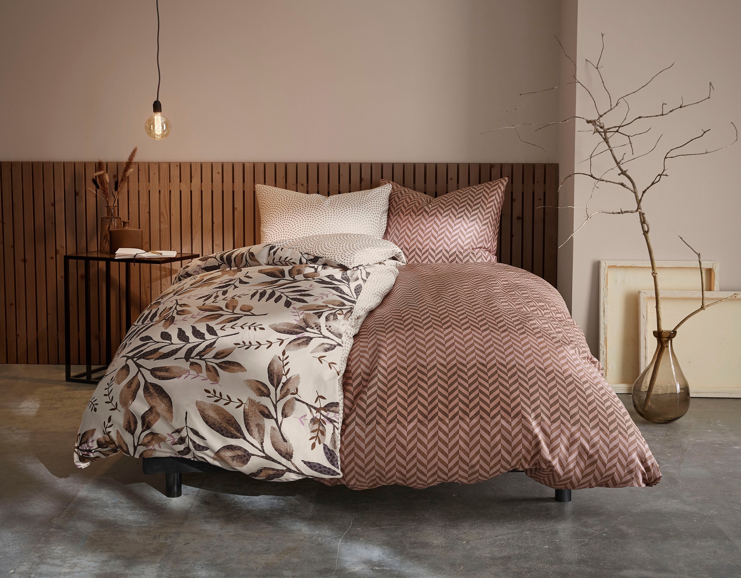 Kleine Wolke Bettwäsche "Cosy" 2 Stk. tlg. mit Fischgrätmuster günstig online kaufen