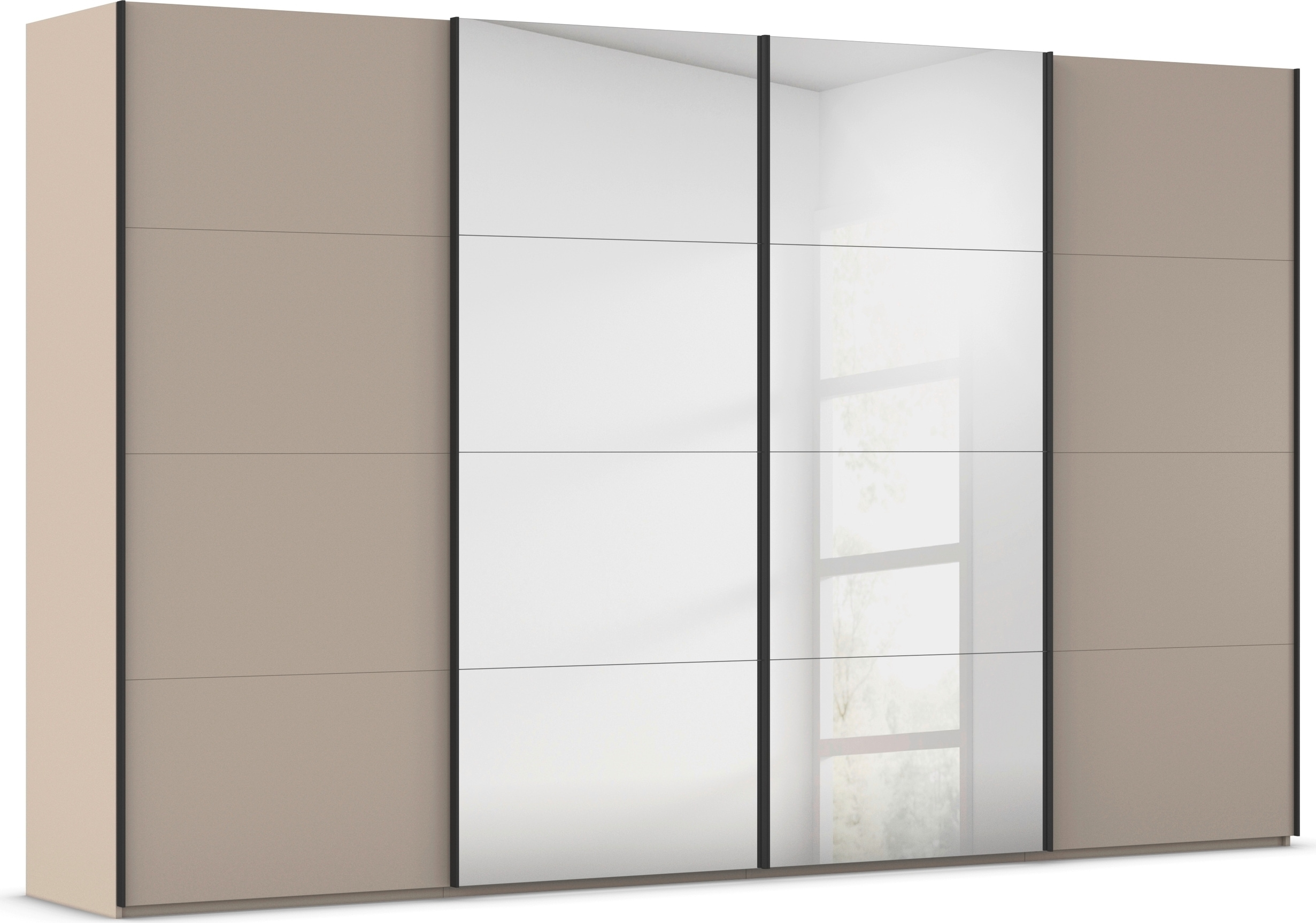rauch "Kleiderschrank Schrank Garderobe Schlafzimmerschrank SCALE-FYRA" edle viergeteilte Türen mit Spiegel und vielen Farben MADE IN GERMANY