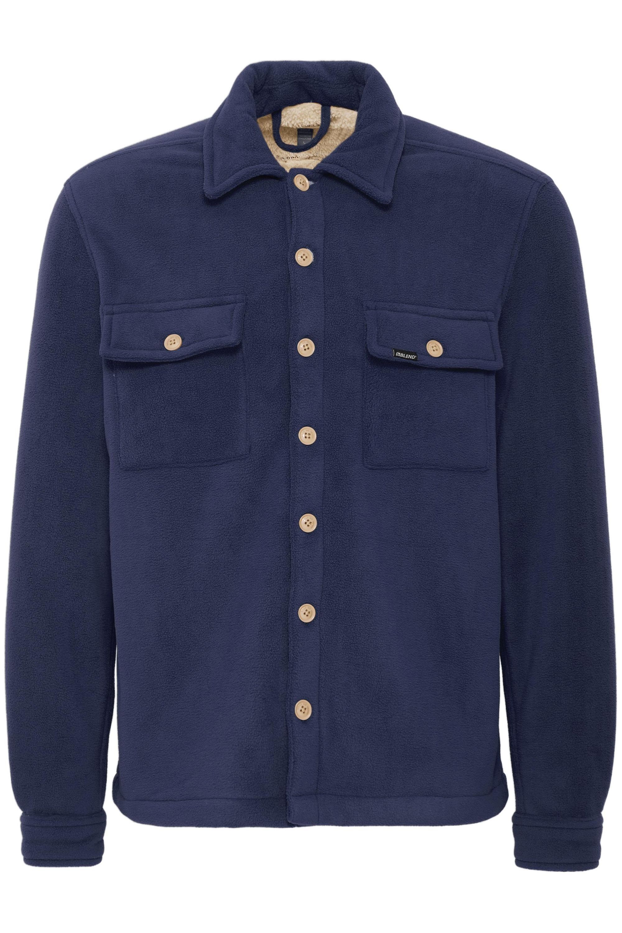 Blend Hemdjacke "BHBAKI" ohne Kapuze Stilvolle Hemdjacke mit Brusttaschen günstig online kaufen