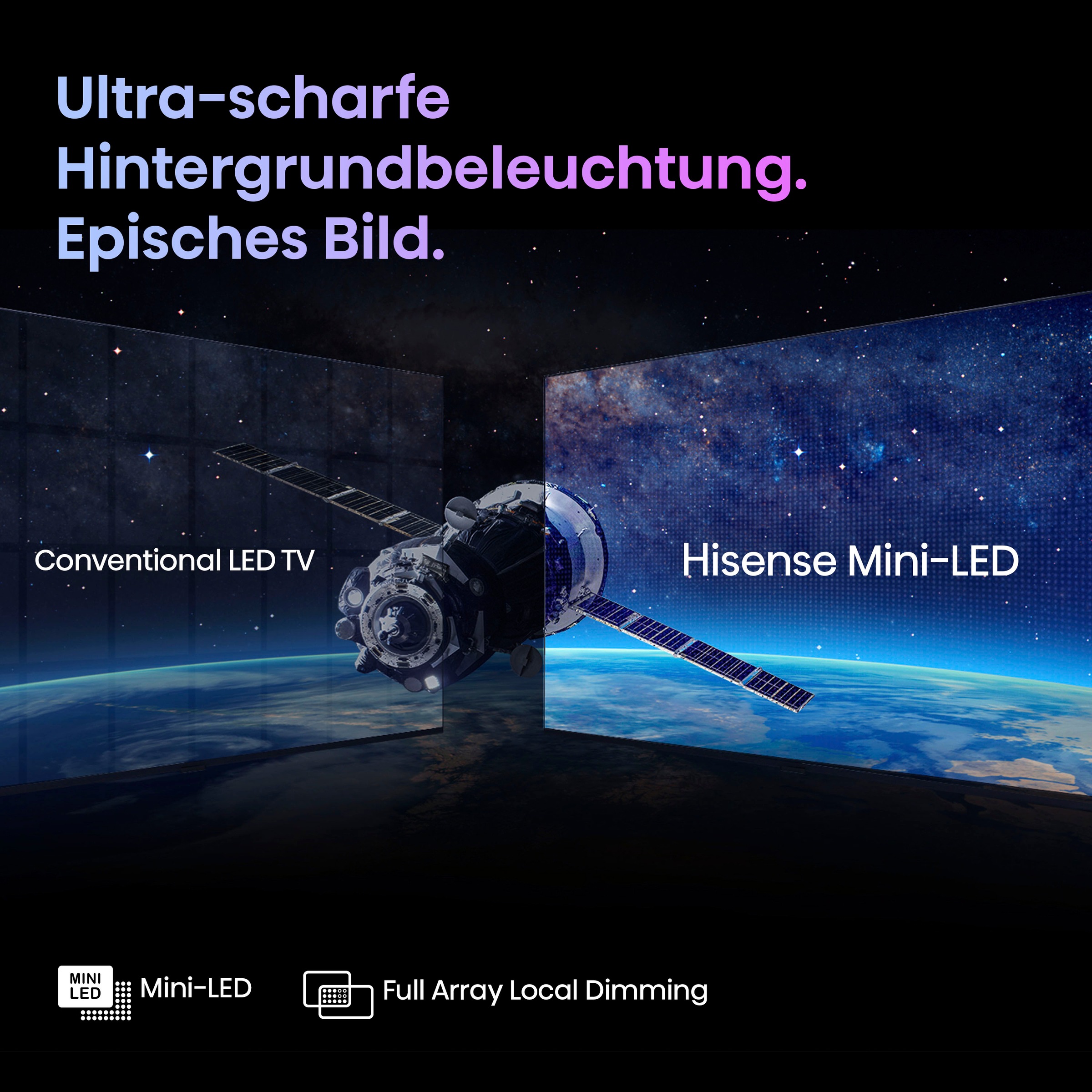 Hisense Mini-LED-Fernseher, 253 cm/100 Zoll, 4K Ultra HD, Smart-TV, 4K UHD