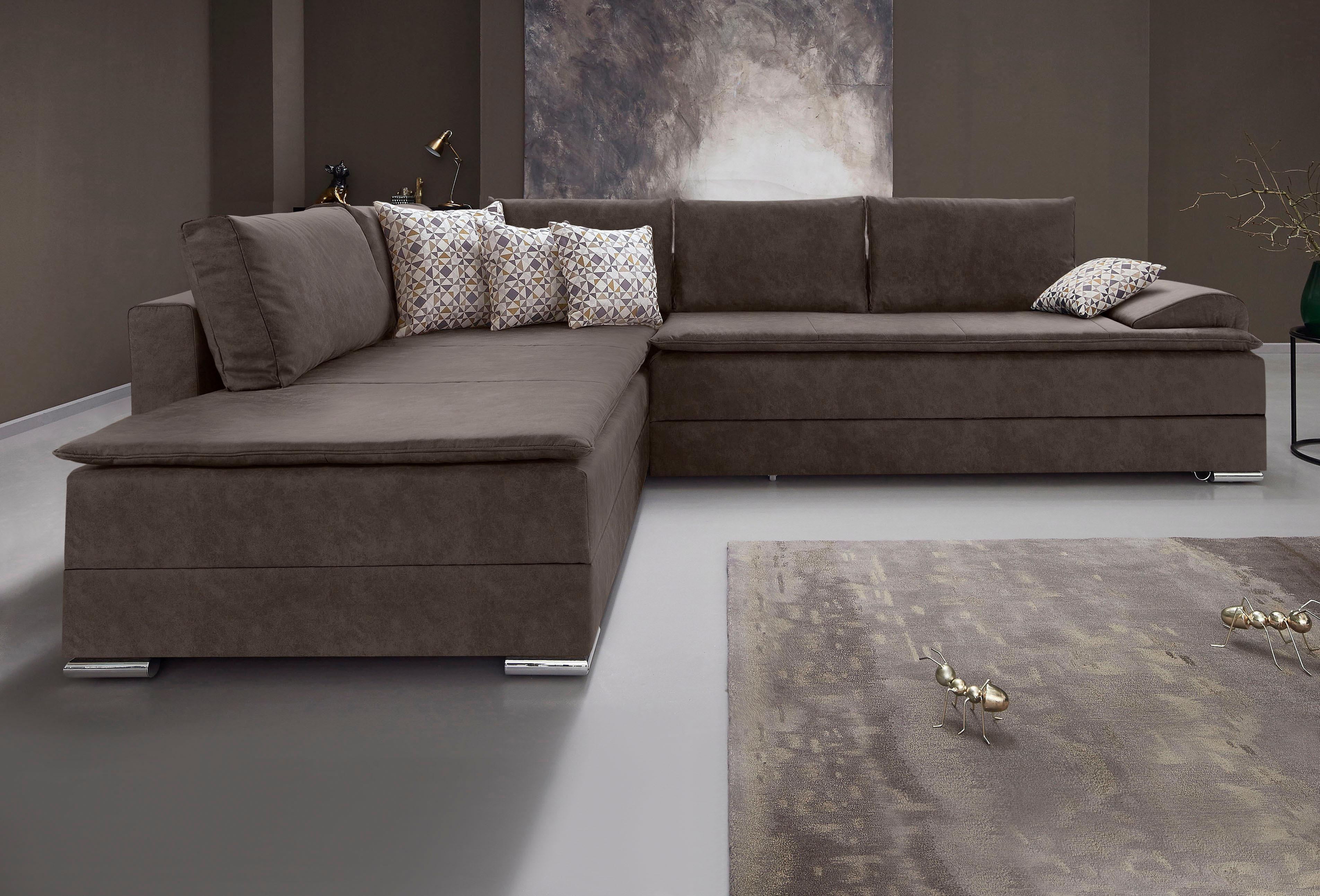 Home affaire Ecksofa "Night & Day L-Form, B: 324 cm, Dauer-Schlaffunktion und Armlehne" Schlaffunktion & Bettkasten, Boxspringbett 180x200 cm