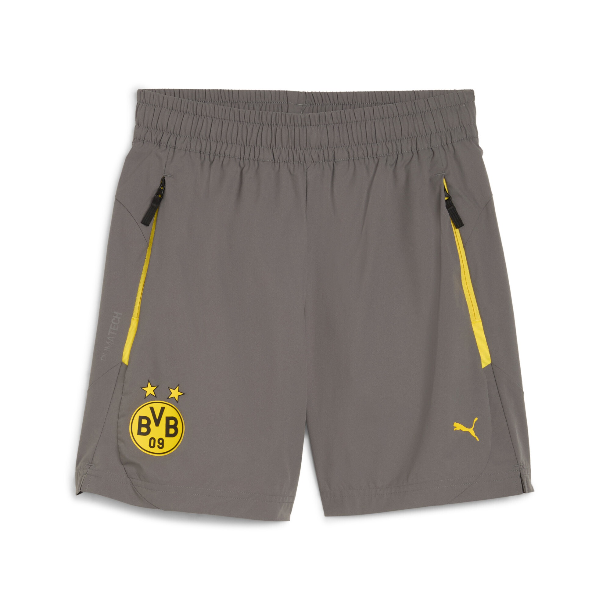 PUMA Mädchen Shorts "Borussia Dortmund PUMATECH Relaxed Shorts Jugendliche", gelb, Gr. 140, Obermaterial: 50% Elastomultiester, 50% Polyester;