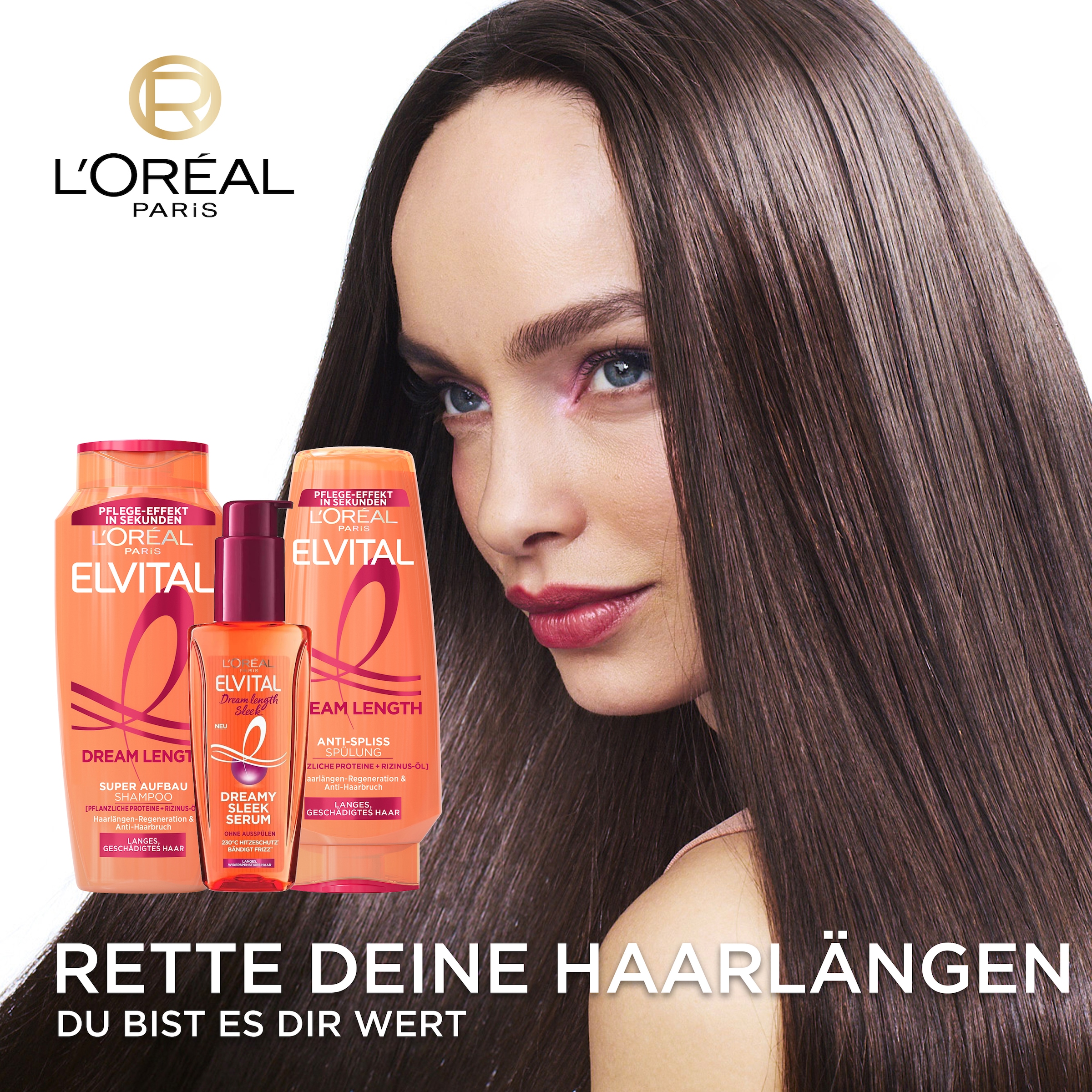 L'ORÉAL PARIS Haarshampoo »L'Oréal Paris Elvital Dream Length Shampoo«, (Packung, 6 tlg.)