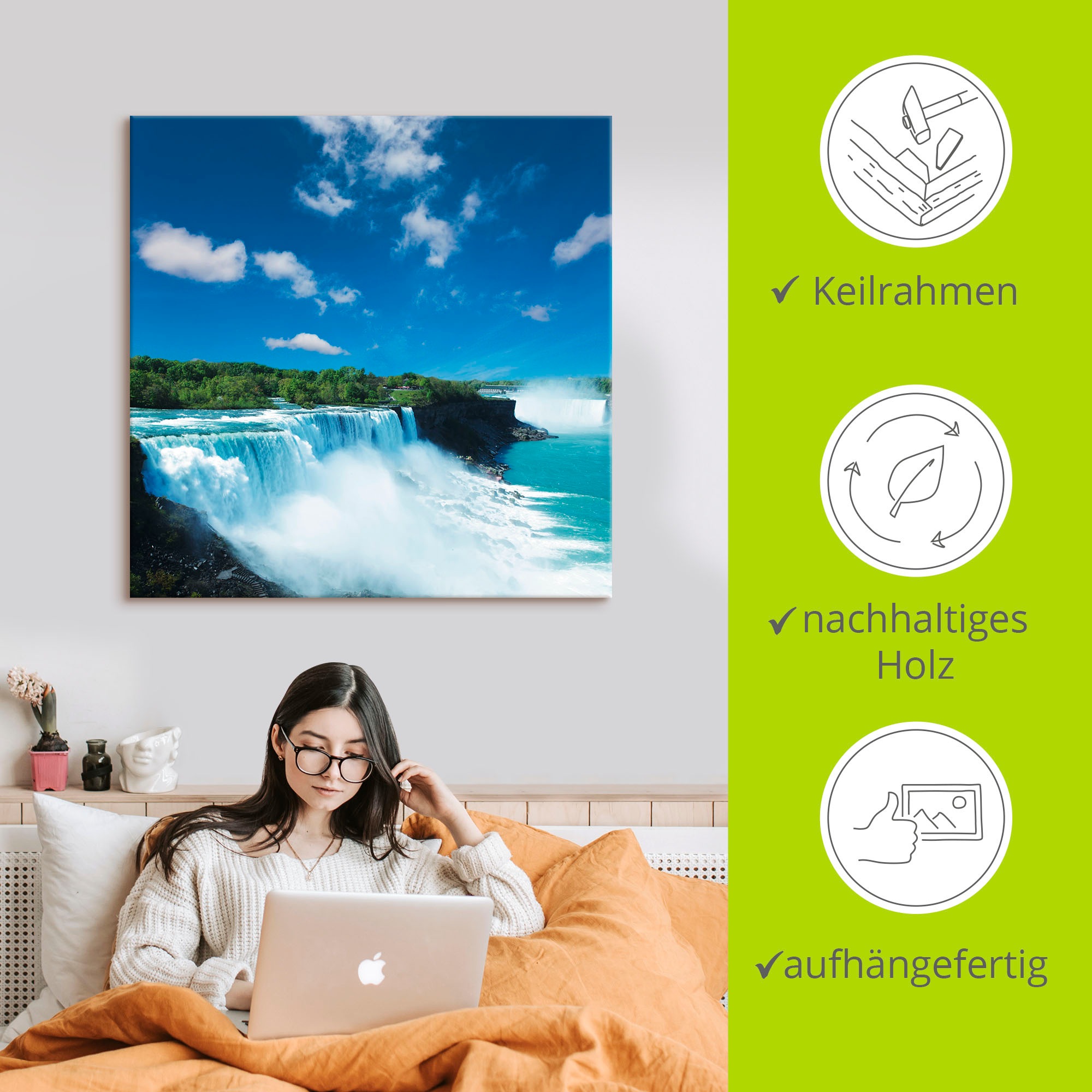 Artland Wandbild »Niagara«, Gewässer, (1 St.), als Alubild, Outdoorbild, Leinwandbild in verschied. Größen
