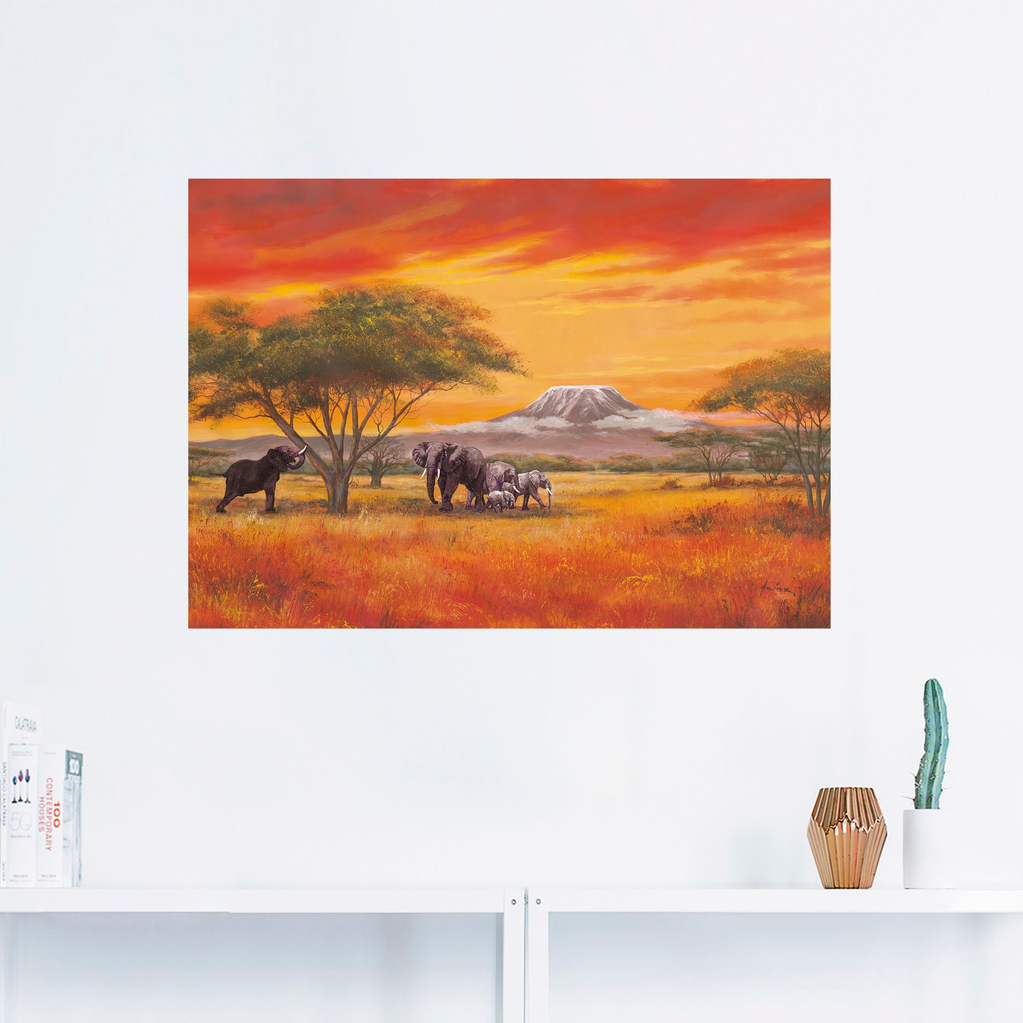 Artland Wandbild »Elefanten«, Elefanten Bilder, (1 St.), als Alubild, Outdoorbild, Leinwandbild, Poster, Wandaufkleber
