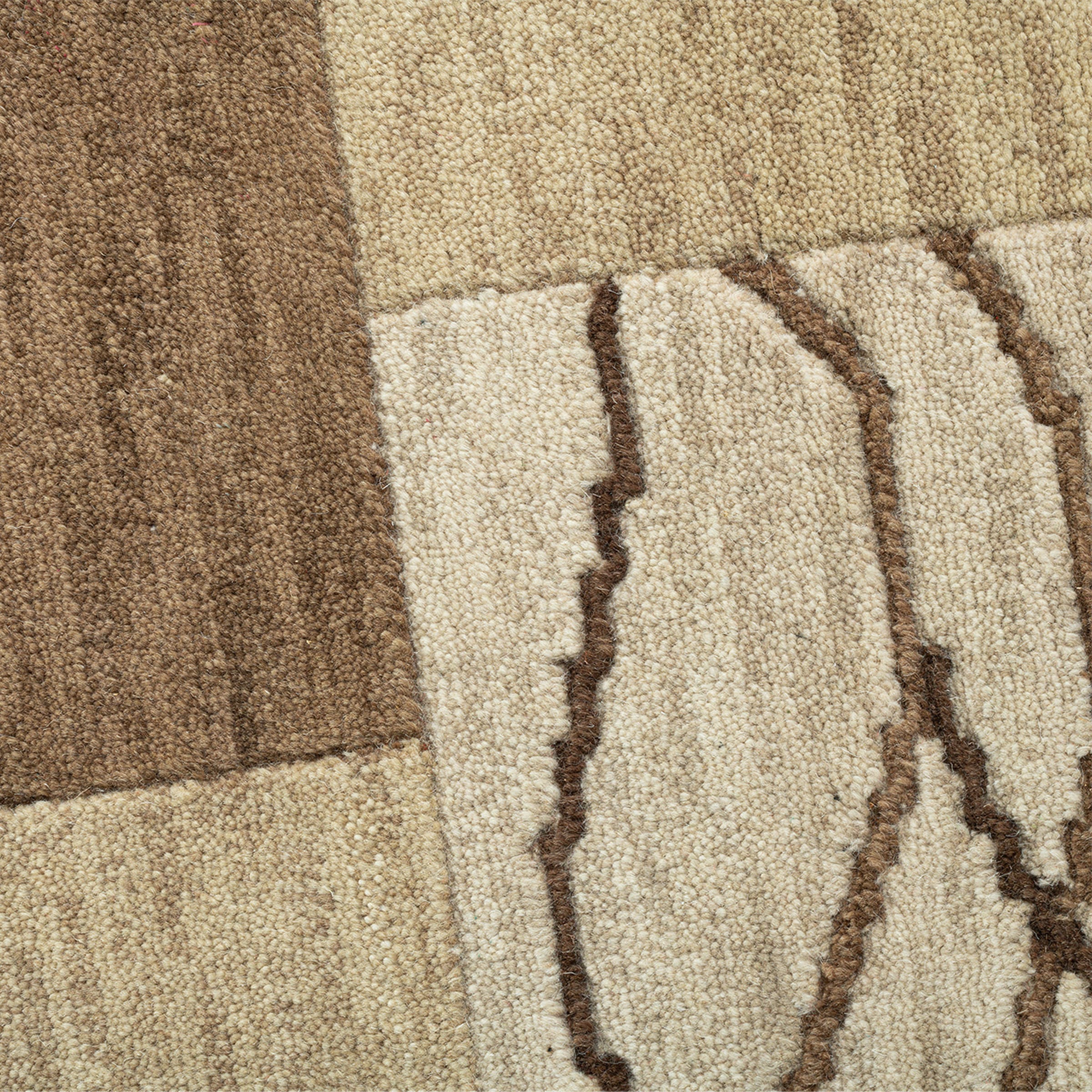 THEKO »Domas 4028, handgeknüpft« rechteckig 12 mm Höhe Kurzflor, reine Wolle, modernes Patchwork Design, Wohnzimmer