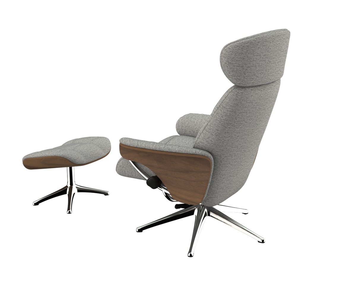 FLEXLUX Relaxsessel »Skagen, Funktionssessel, Premium-Komfort, Armlehnen, Drehbar, Scandi«, Rücken- und Kopfteilverstellung, Fuß Alu, Armlehne Eiche, Drehbar