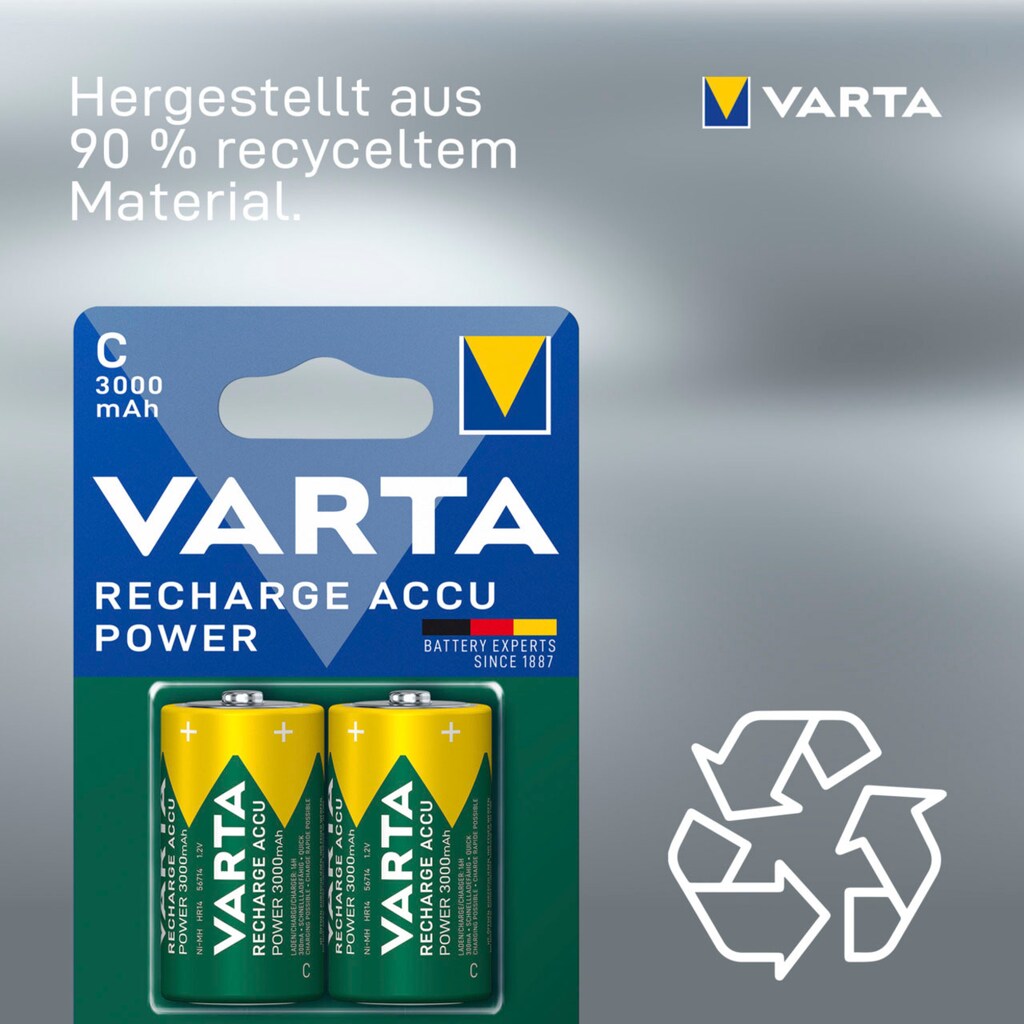 VARTA Akku »BATTERIE RECHARGEABLE AKKU C 3000MAH V«, Baby, 3000 mAh, 1,2 V