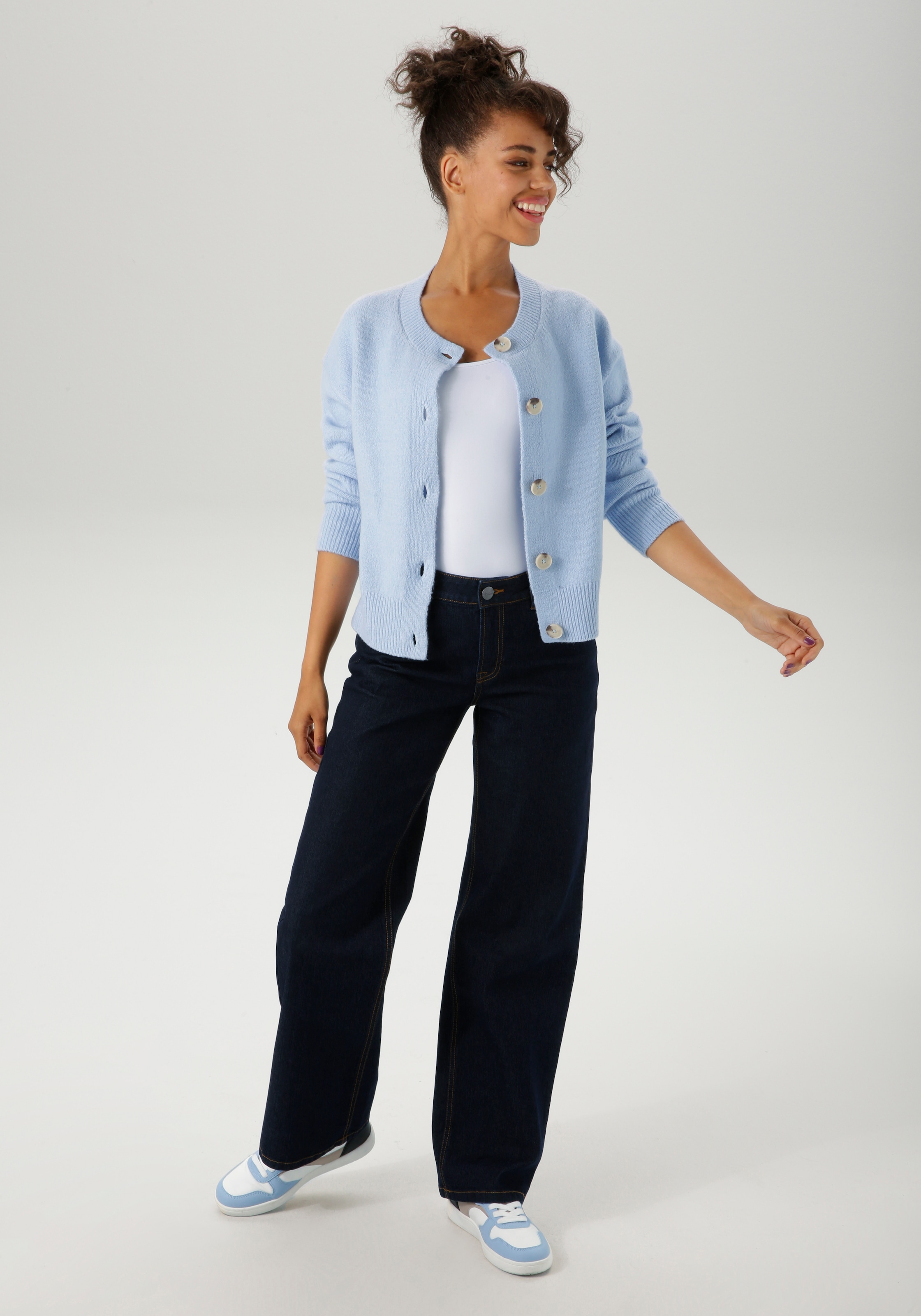Aniston CASUAL Strickjacke, aus effektvollem Melange-Garn - NEUE KOLLEKTION