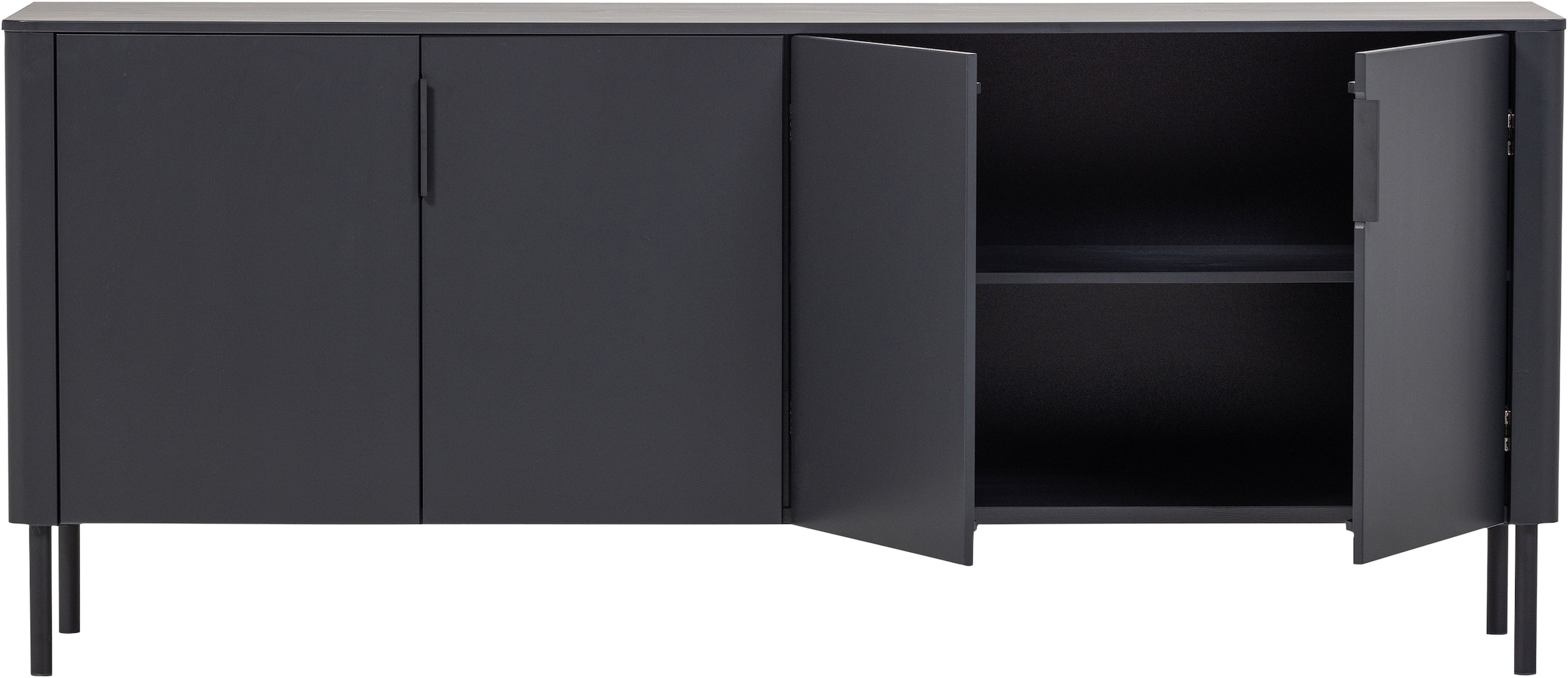 WOOOD Sideboard »Gunnar mit FSC®-Mix Massivkiefer subtile Griffmulden 201 x 44 x 85 cm« Tragkraft 20 kg pro Einlegeboden, einfach zu montieren, mit Schutzlack