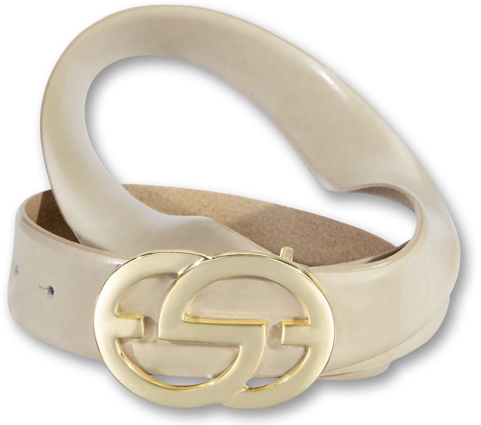 Silbergift Koppelgürtel mit goldfarbener Designschließe günstig online kaufen