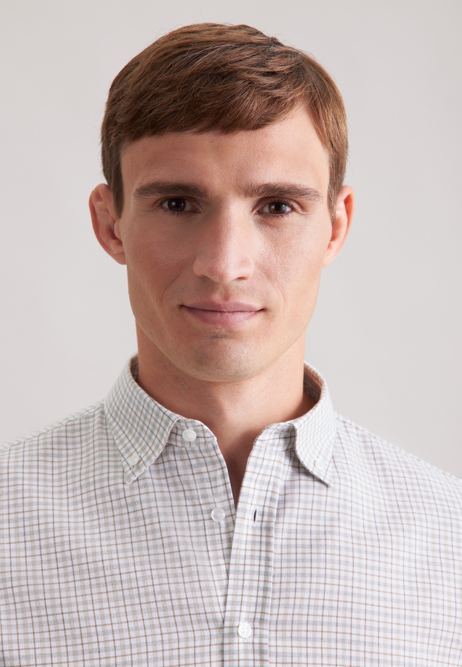 Thumbnail - seidensticker Flanellhemd "Schwarze Rose" Slim 1/1 Button-Down-Kragen Karo