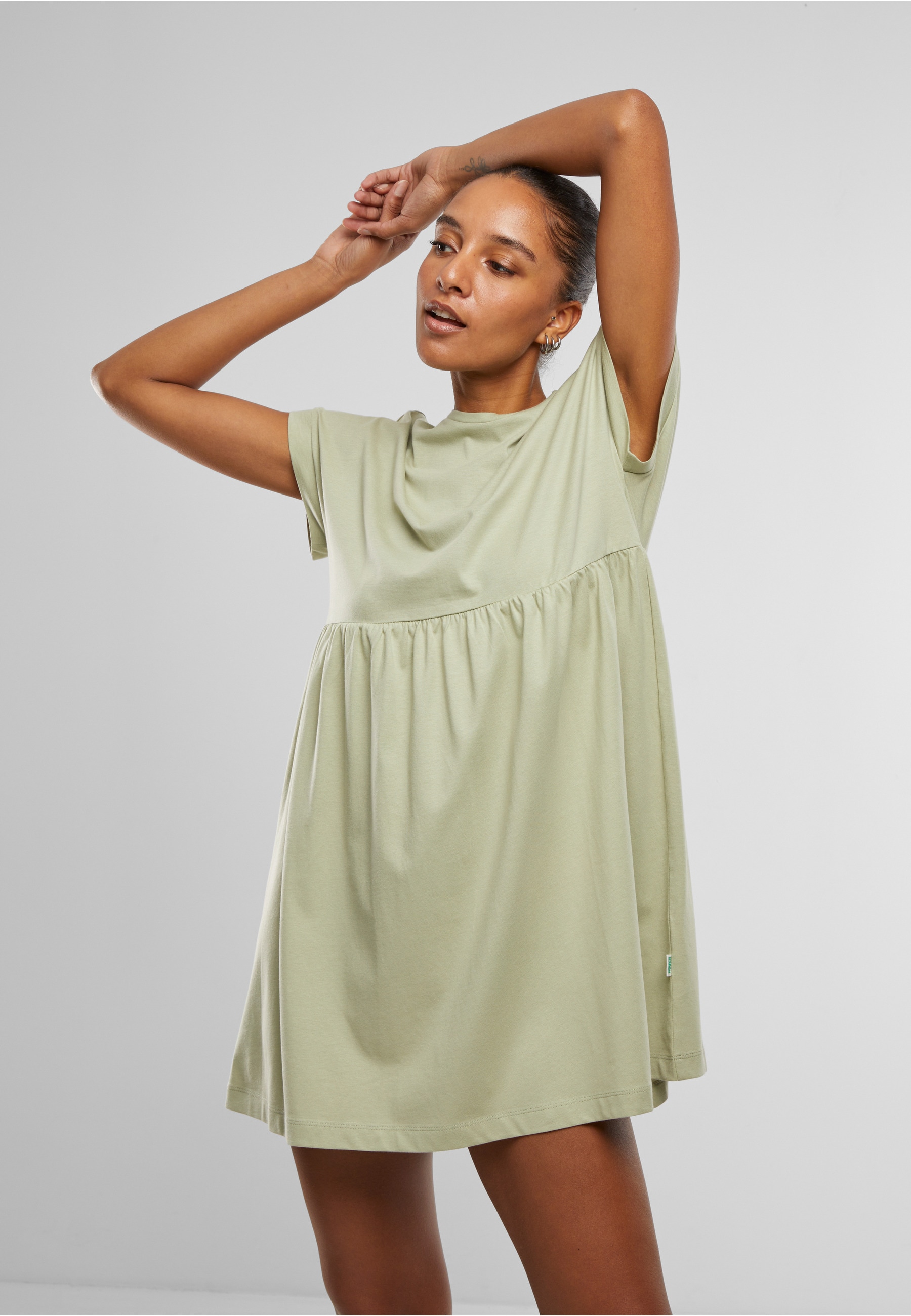 URBAN CLASSICS A-Linien-Kleid »Urban Classics Damen Ladies Organic Empire Valance Tee Dress« 1 tlg.