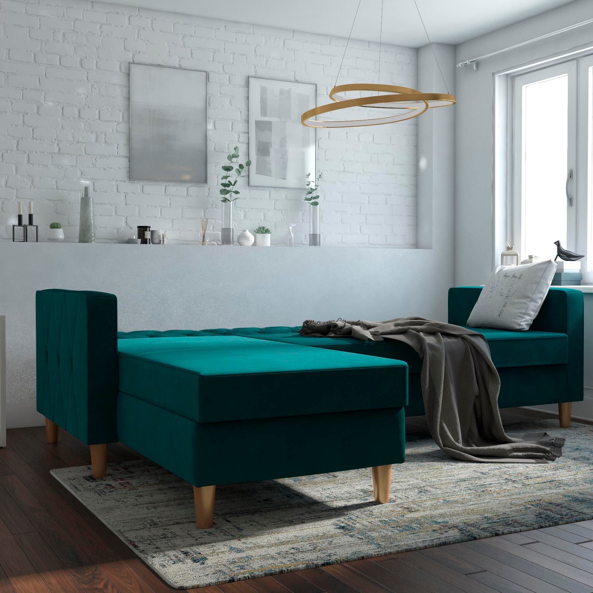 Cosmo Living Ecksofa »Liberty«, mit Schlafffunktion, Recamiere mit Stauraum beidseitig montierbar