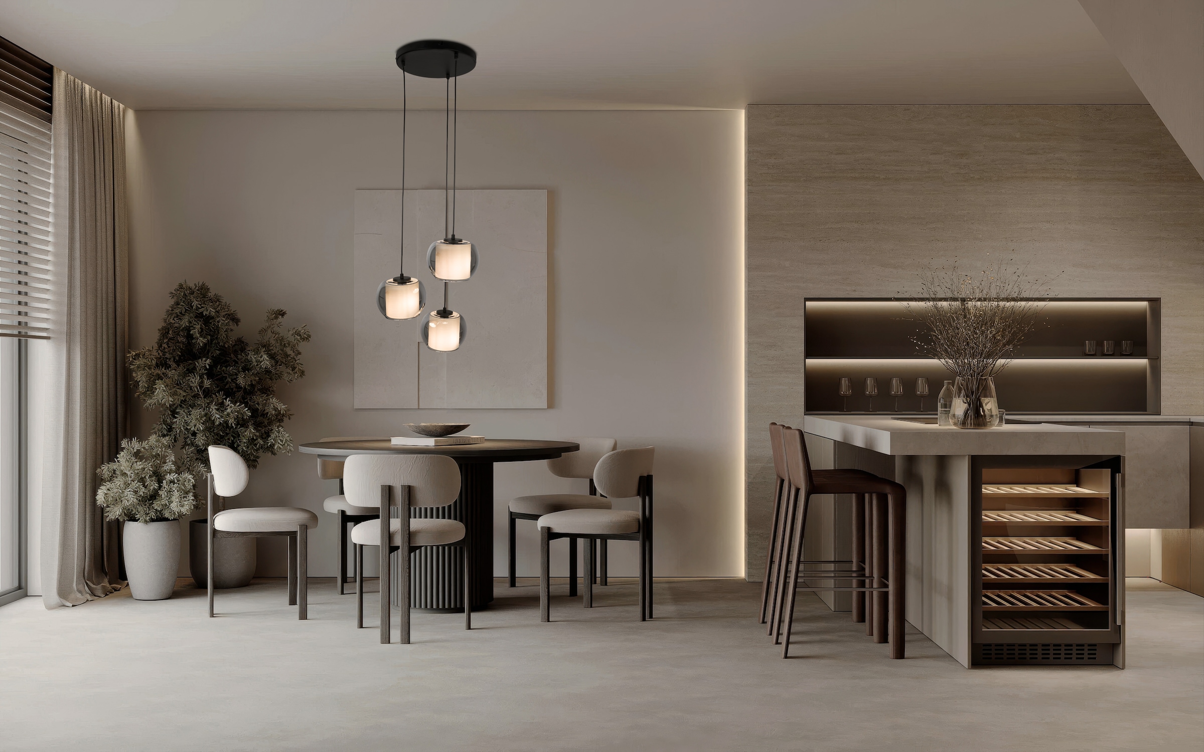 OTTO home Pendelleuchte »Tanissa« E27 1 Stk. 3 versetzt lange Pendel mit je 1x Rauchglasschirm und je 1x E27 exkl.