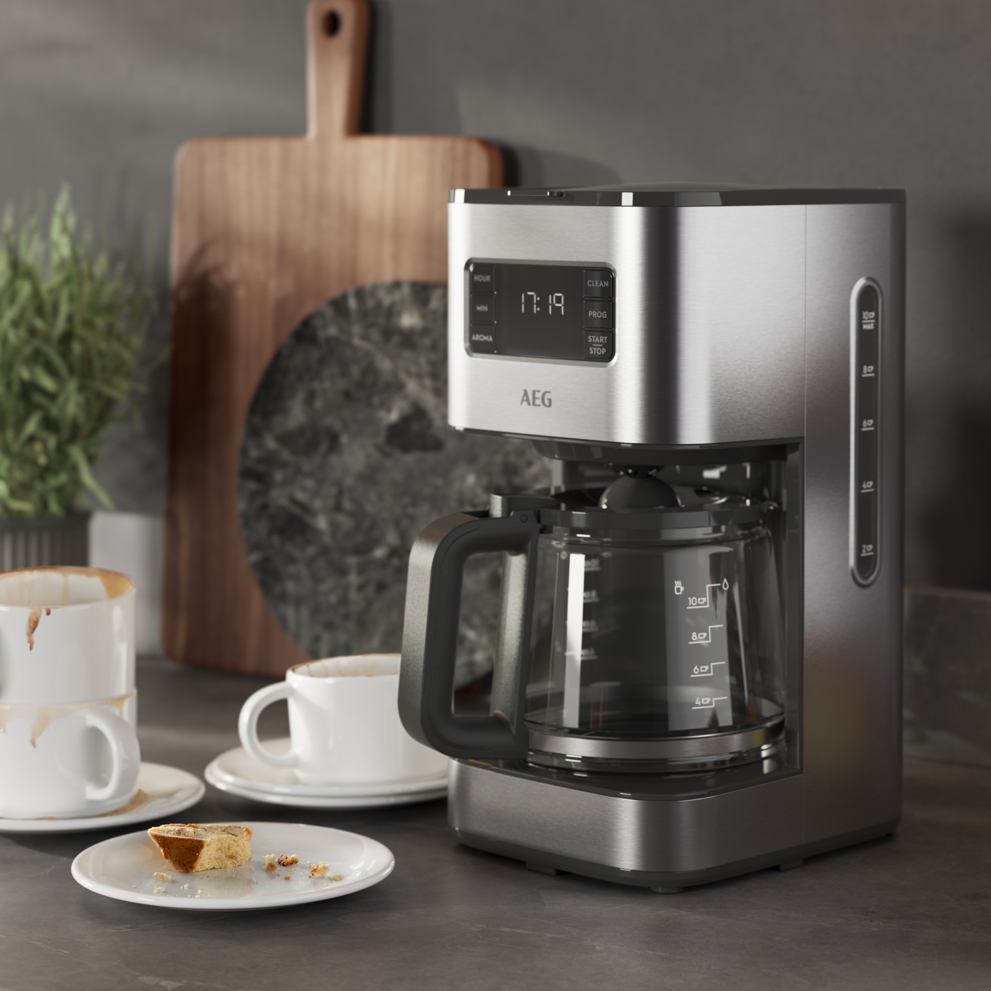 AEG Filterkaffeemaschine »Gourmet 6 CM5-1-6ST«, 1,25 l Kaffeekanne, Korbfilter, 1x4