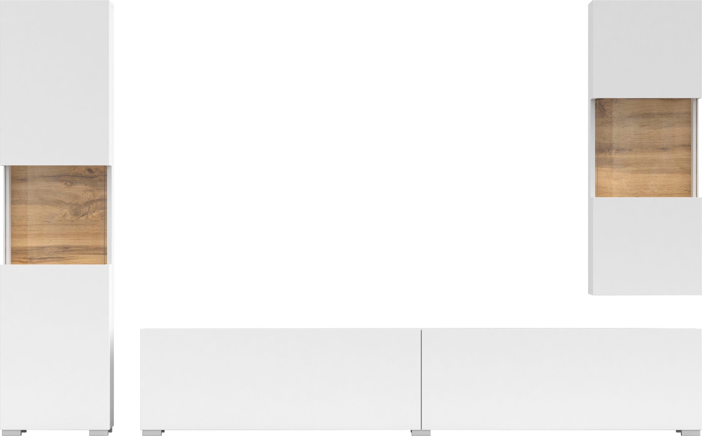 INOSIGN Wohnwand "Ava, Wohnzimmer-Set hängend/stehend montierbar, Vitrine, günstig online kaufen