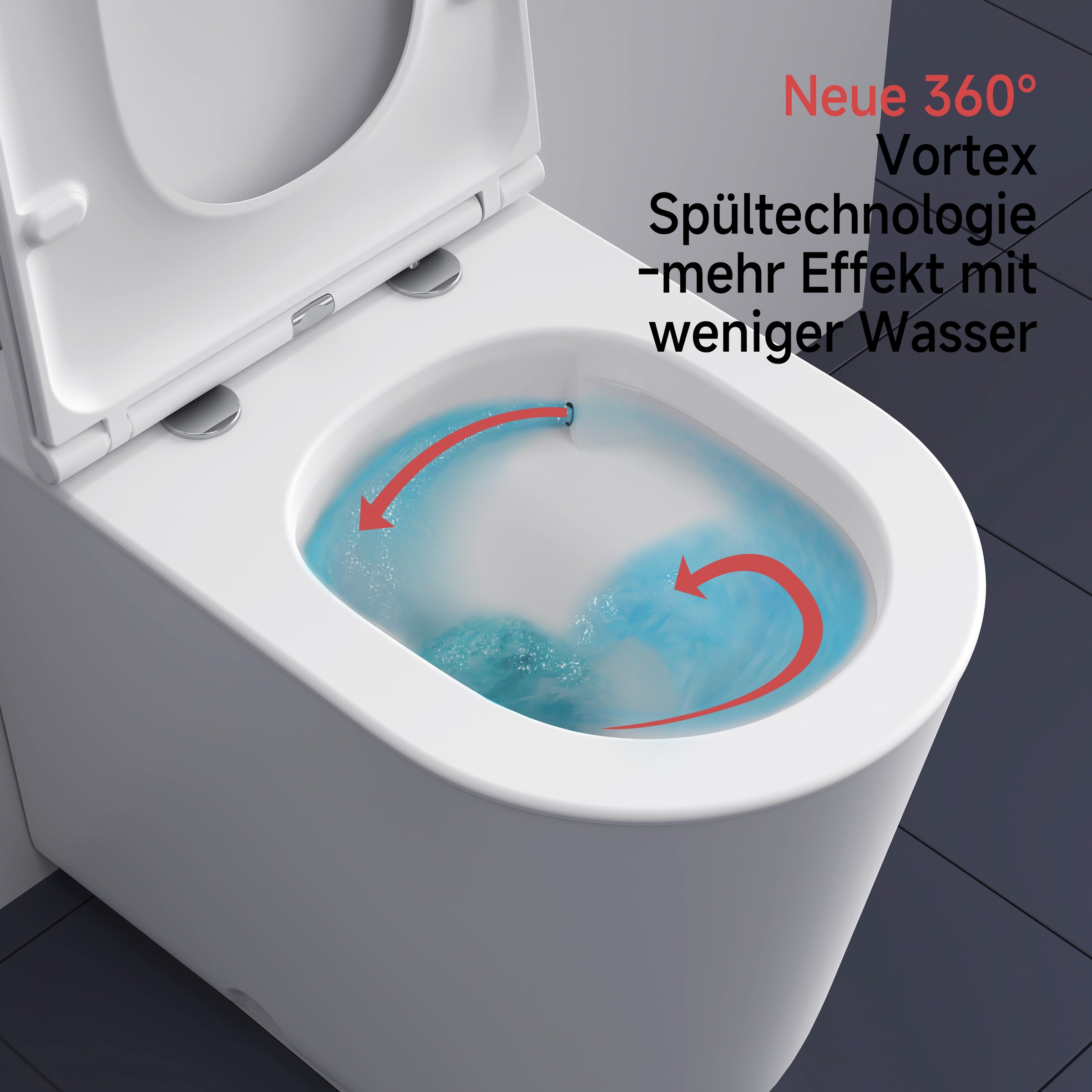 welltime Tiefspül-WC »Cascata Design« Vortex-Flush