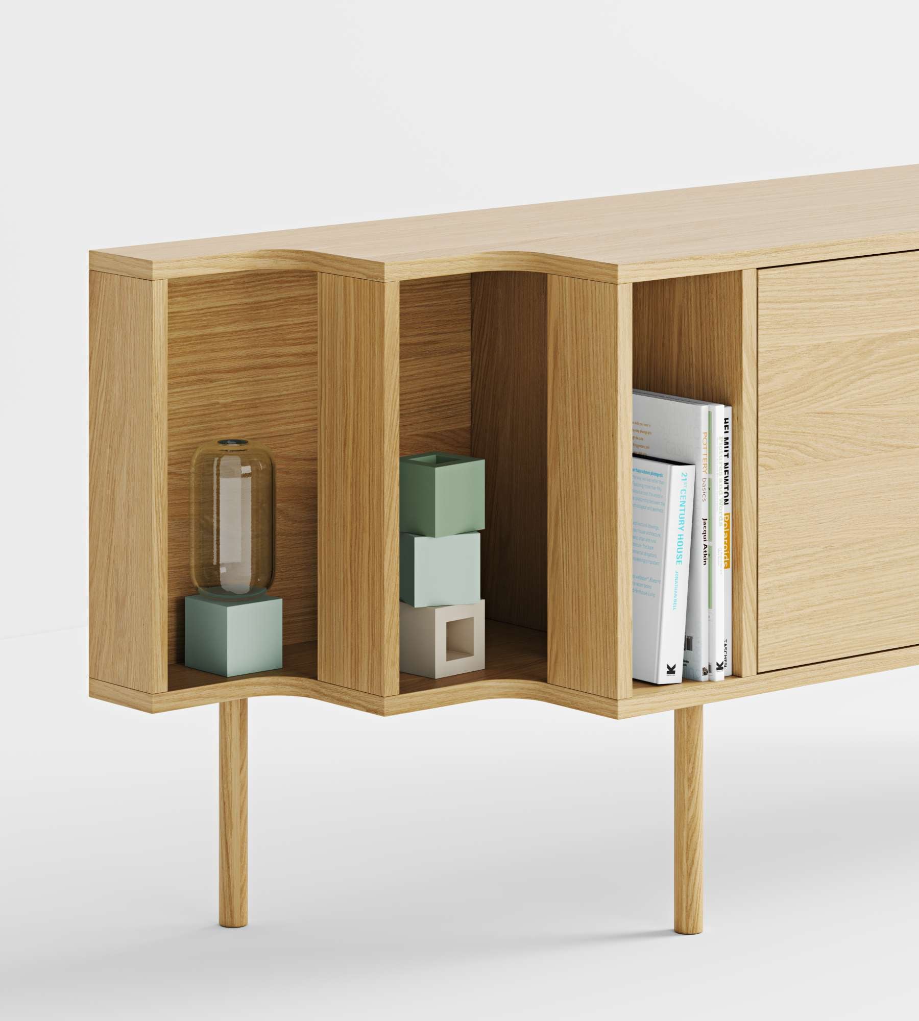 Woodman Sideboard »Shift«, mit Echtholzfurnier aus Eiche, Breite 189 cm, mit Push-to-Open