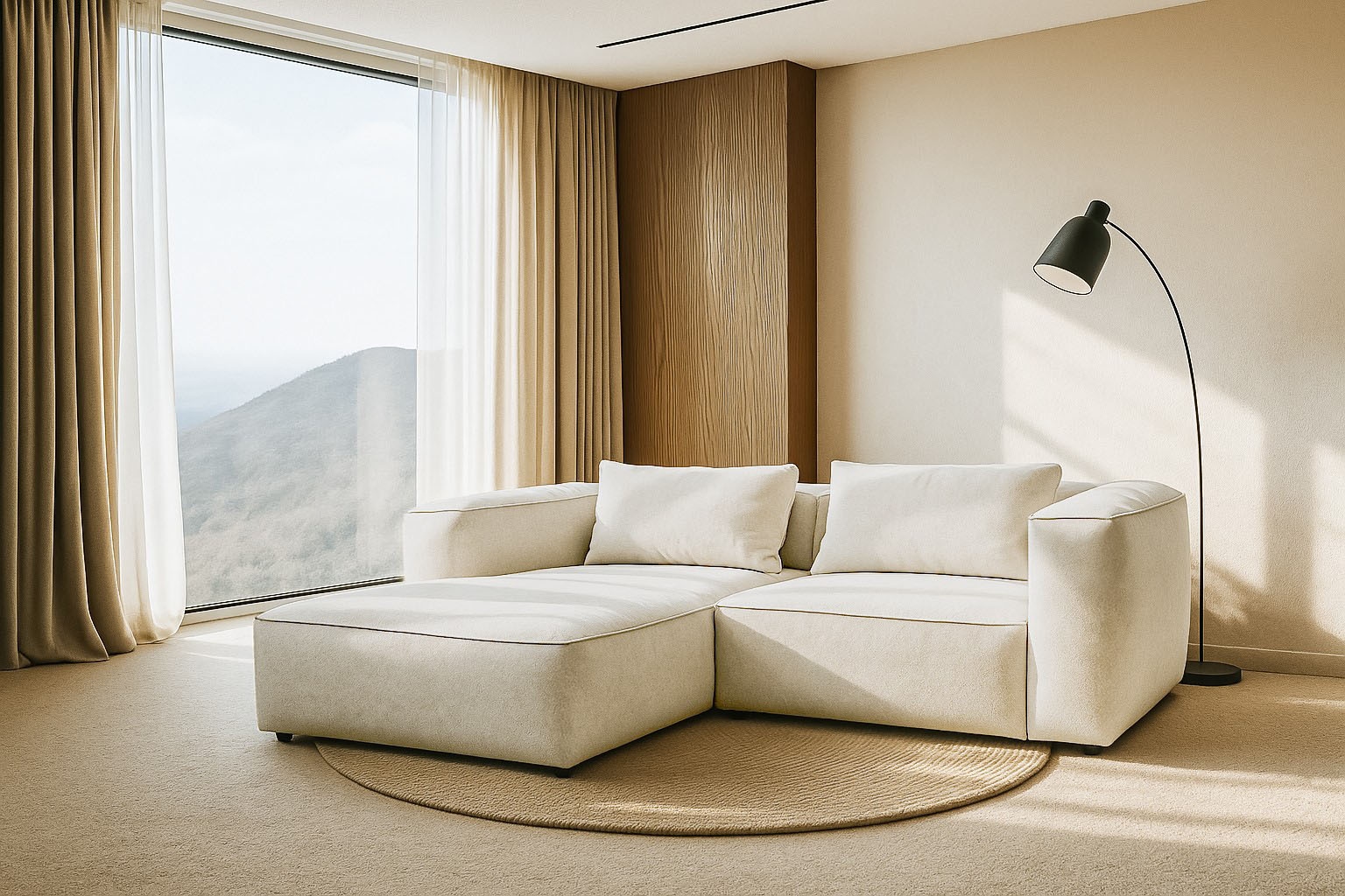 Home affaire Ecksofa "Tvinnet" Breite 228 cm, extra tiefe Sitzfläche, kubisches Sitzvergnügen