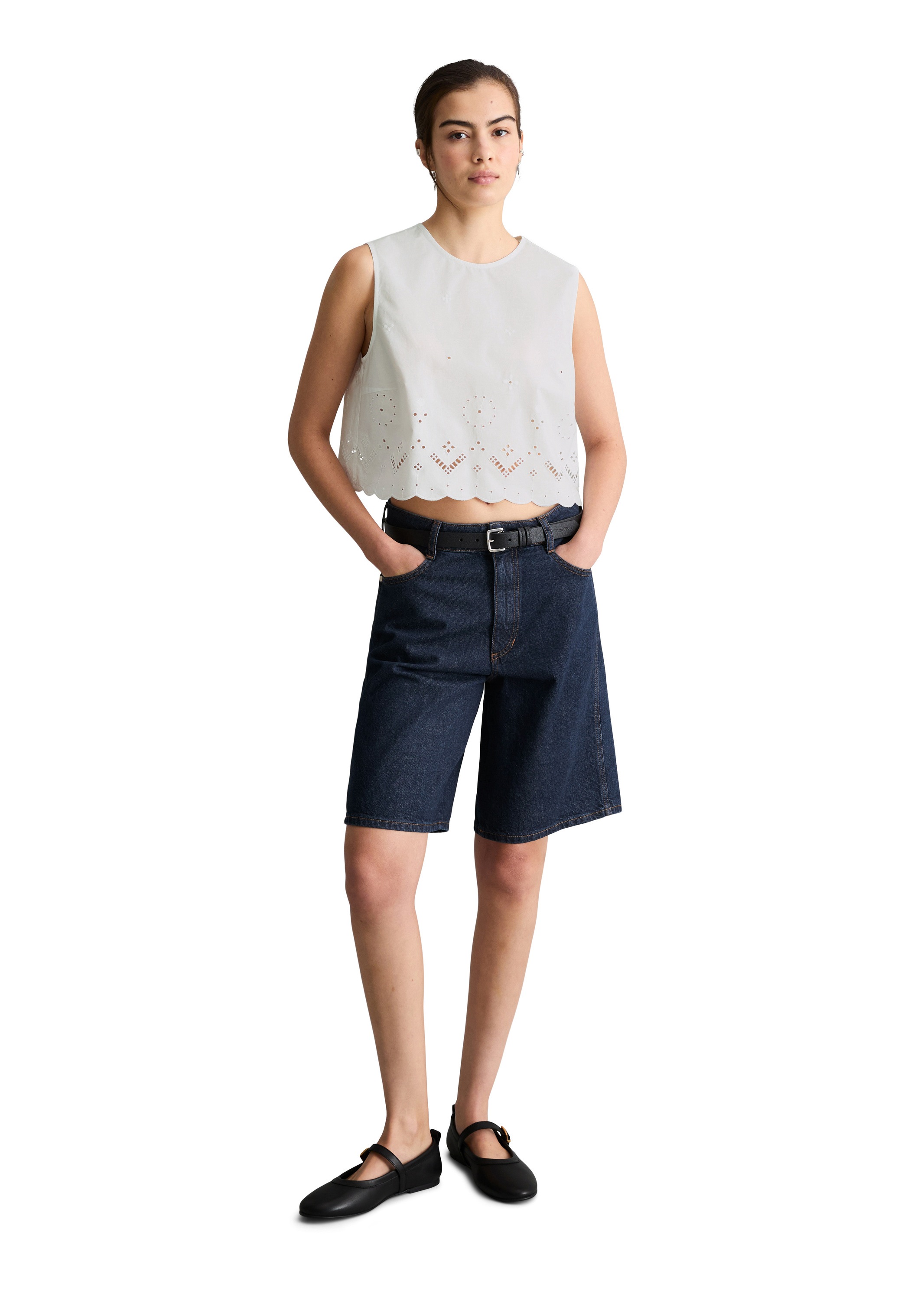 Marc O'Polo DENIM Blusentop »mit Broderie Anglaise«