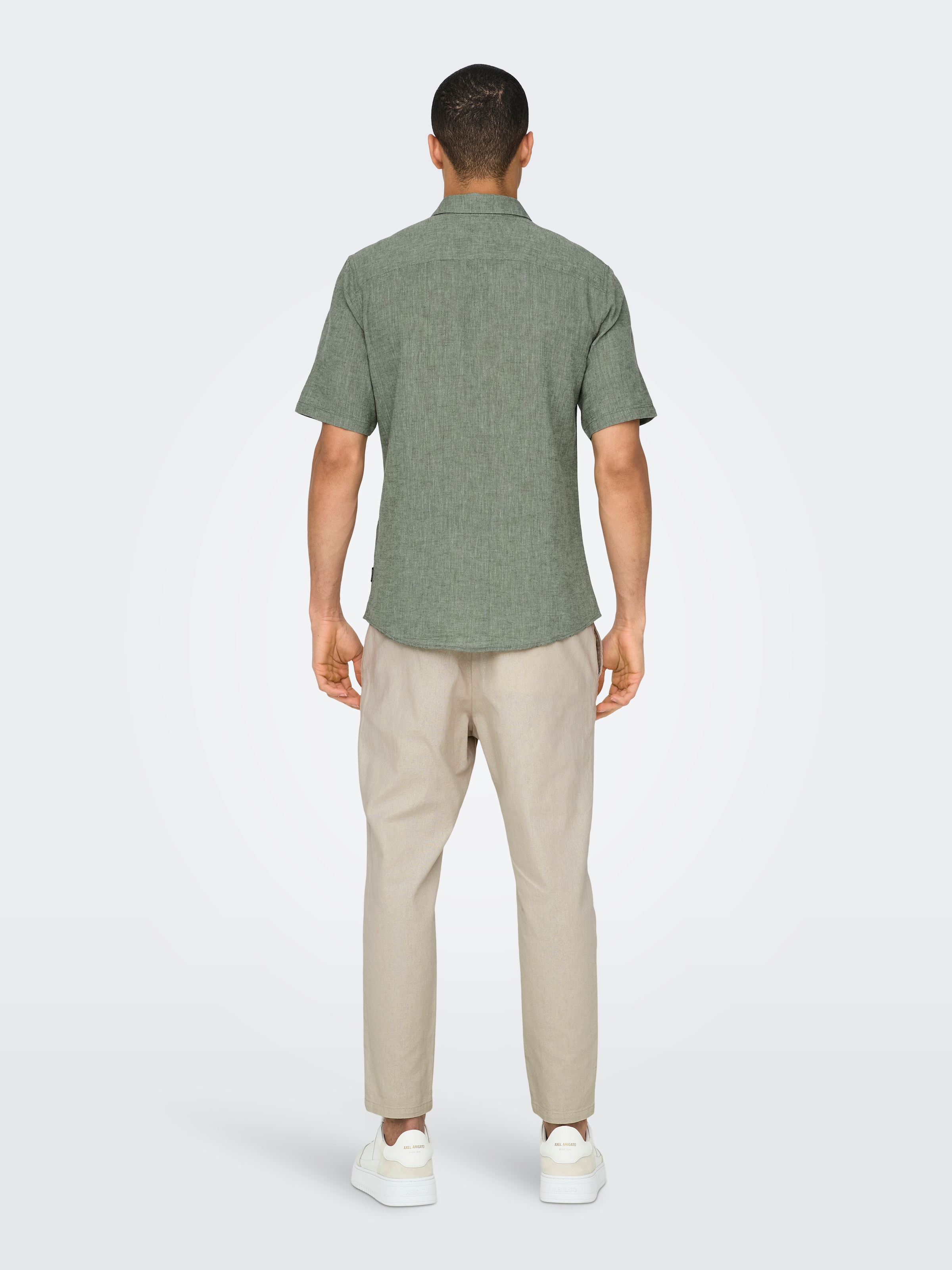 ONLY & SONS Kurzarmhemd »ONSCAIDEN SS SOLID LINEN SHIRT NOOS«