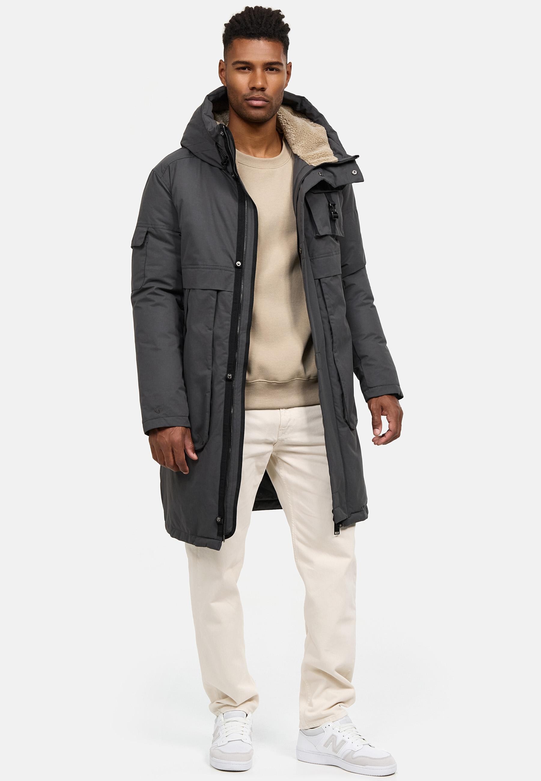 Stone Harbour Wintermantel »Cyriaan XX«, Langer Herren Winterparka mit großen Eingrifftaschen