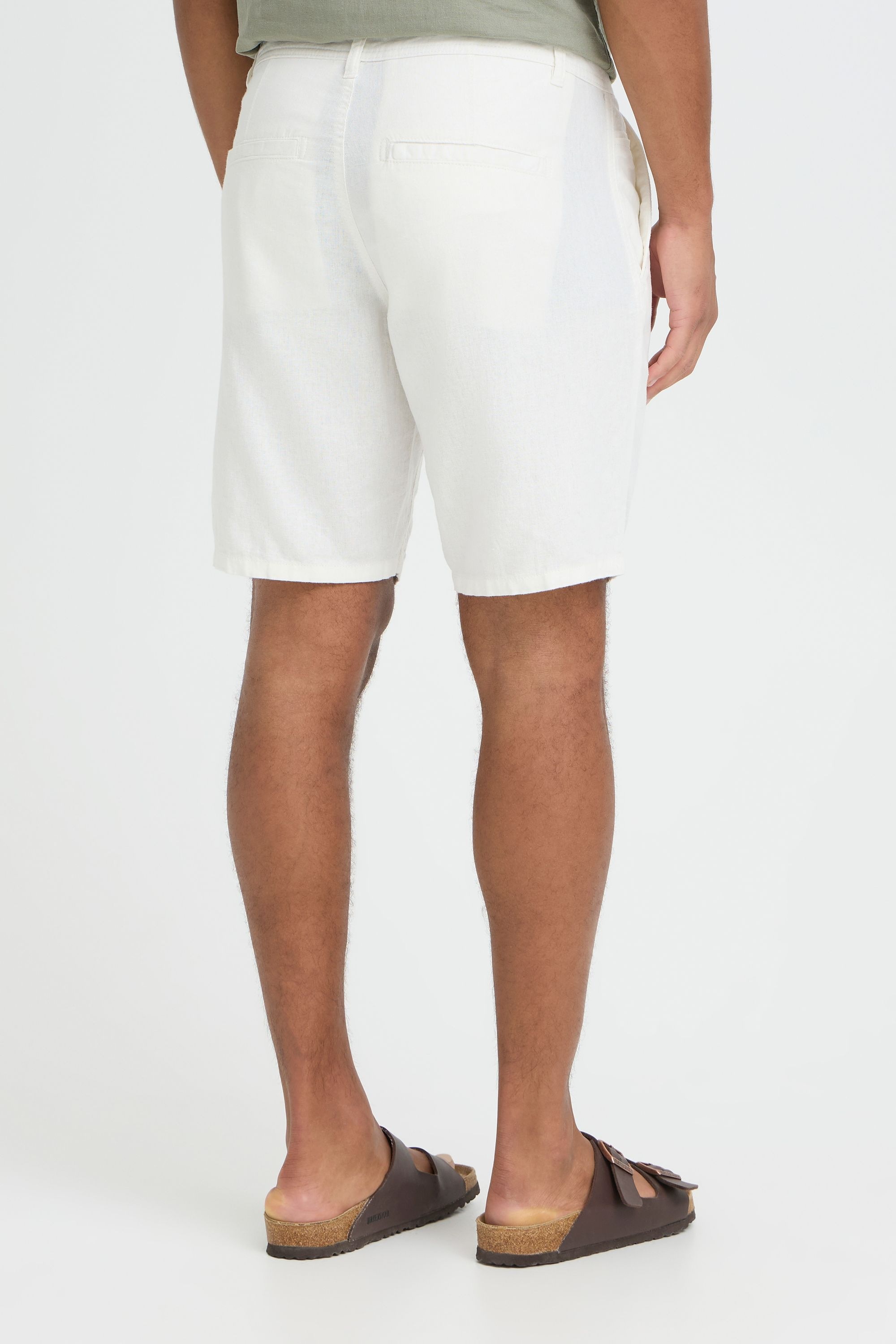 Leinenhose BLEND "Leinenhose BHMLikat", Herren, Gr. XL, N-Gr, weiß (snow weiß), Obermaterial: 55% Leinen LI. 45% Viskose CV., Hosen 6