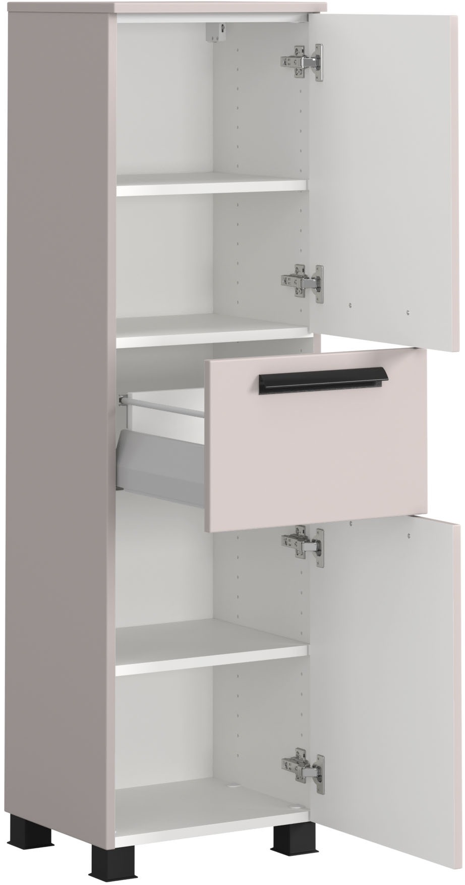 welltime Midischrank »SALVADA, Midischrank 40 cm, gedämpfte Scharniere, Softclose«, Kaschmir, Front und Korpus aus hochwertigen MDF, Anti-Finger-Print