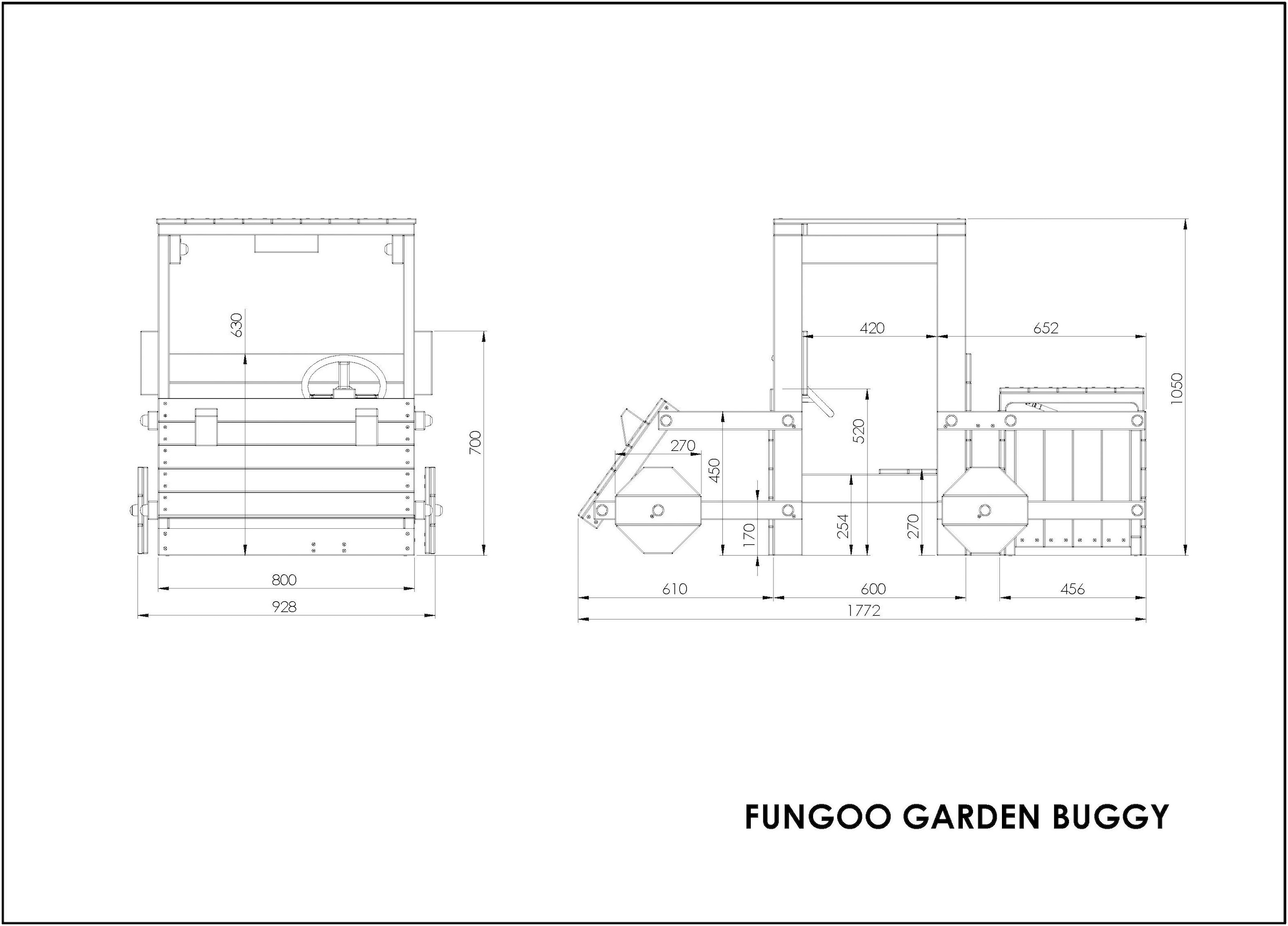 FUNGOO Spielturm »Garden Buggy, Spielgerät mit kreativem Autokofferraum und Holzdach«, Made in Europe