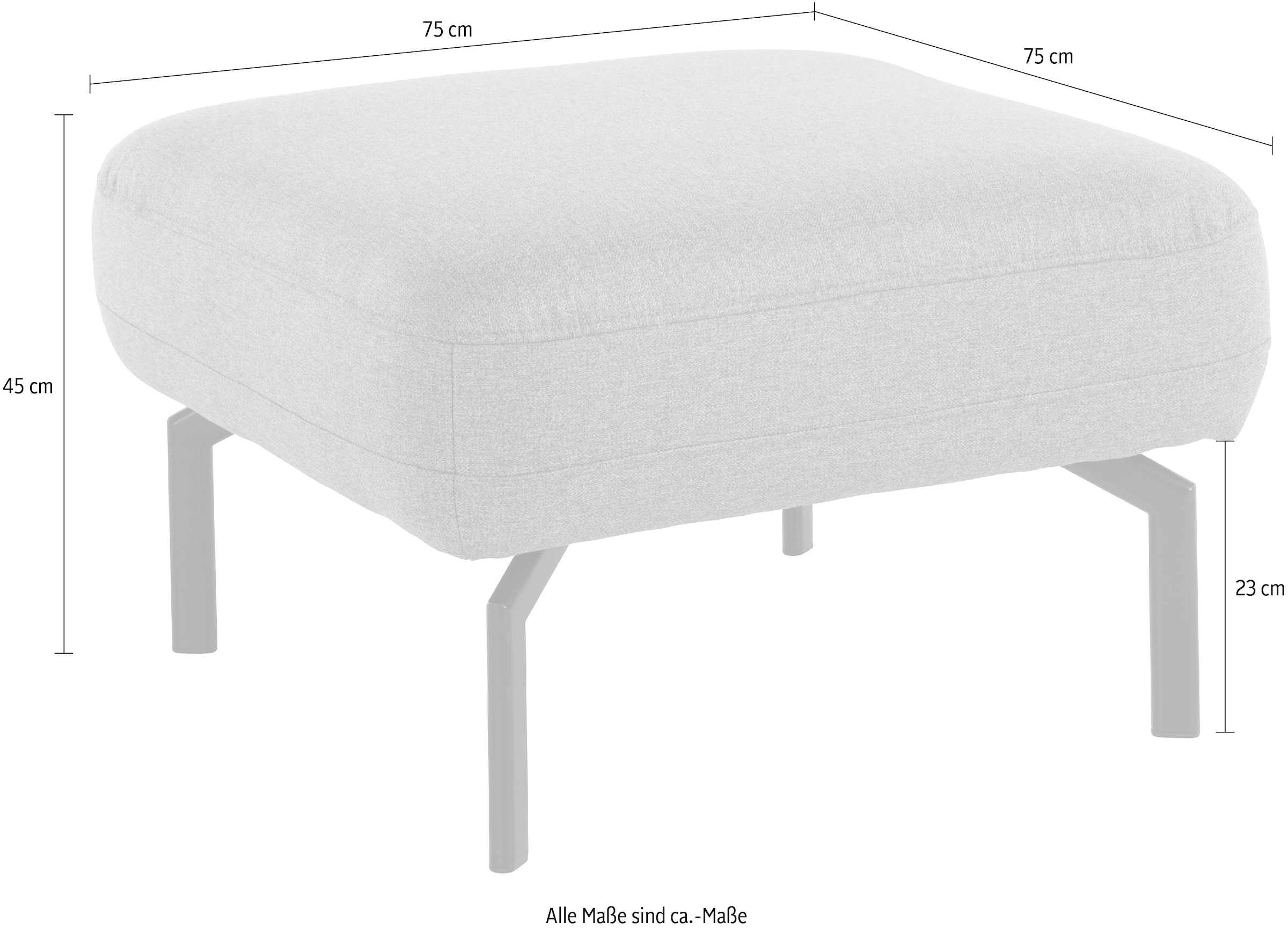 Leder, echtes wie Style »Trapino Places B/T/H: of in Polsterhocker cm Luxus-Microfaser Luxus«, | Lederoptik, BAUR 75/75/45