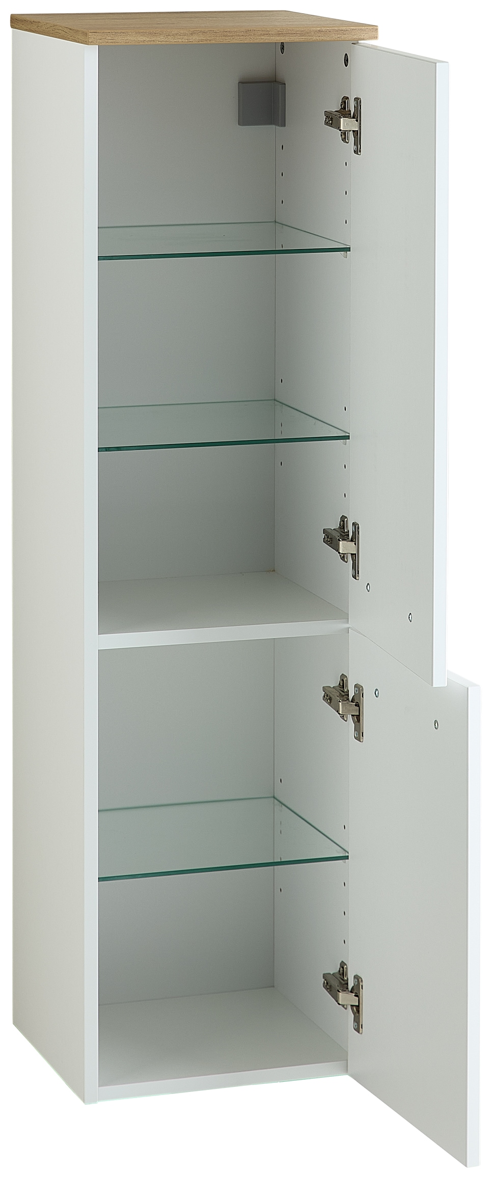 Saphir Midischrank »Quickset 500, Badschrank 32,4 cm breit, 2 Türen« 2 Einlegeböden, Badezimmer-Midischrank
