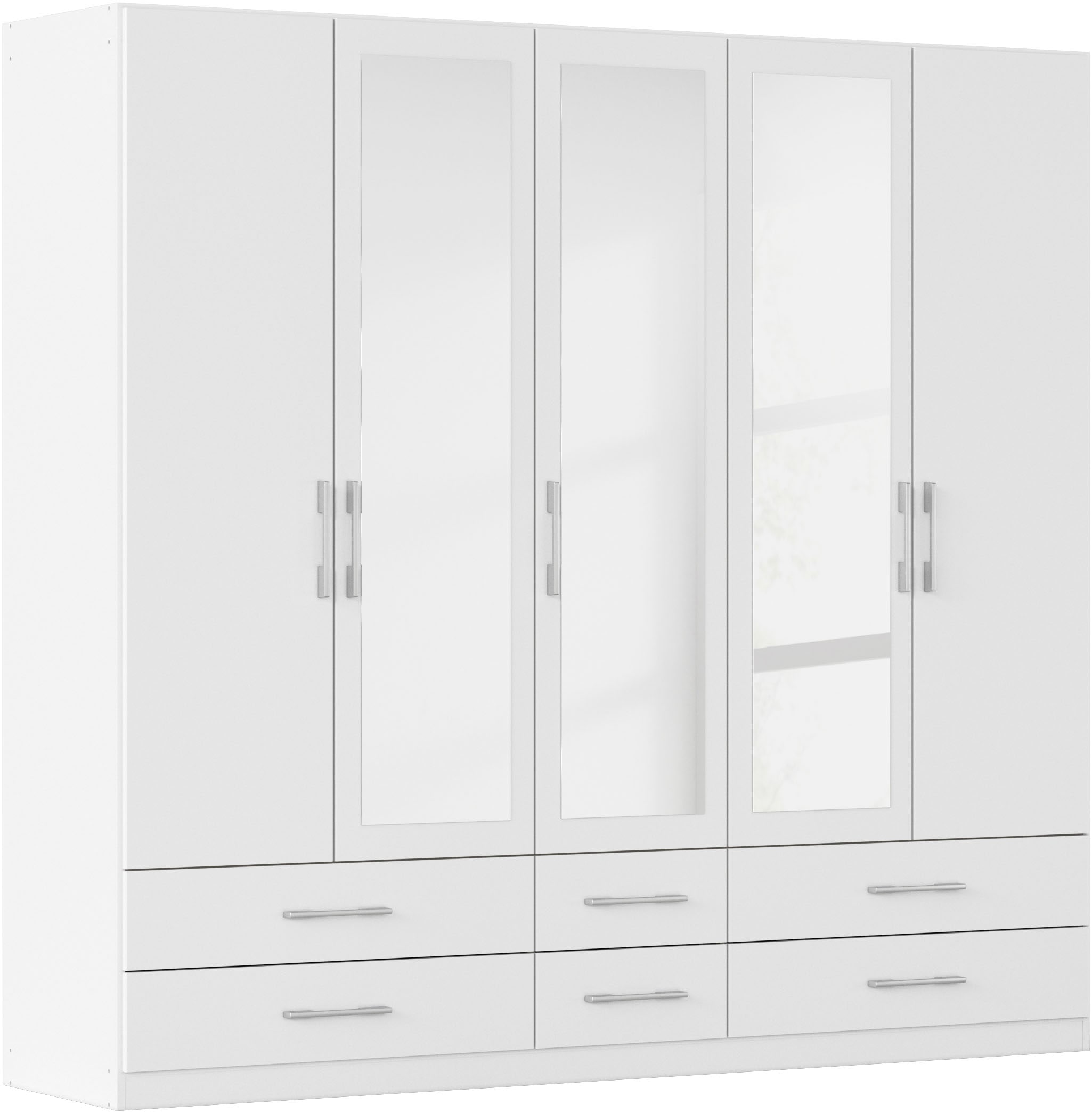 rauch Kleiderschrank "Schrank Garderobenschrank Mehrzweckschrank Schlafzimmer HERSBRUCK" 3 verschiedene Ausstattungen BASIC/CLASSIC/PREMIUM (inkl. SOFT-CLOSE), mit großzügigen Schubladen sowie Spiegeltüren MADE IN GERMANY