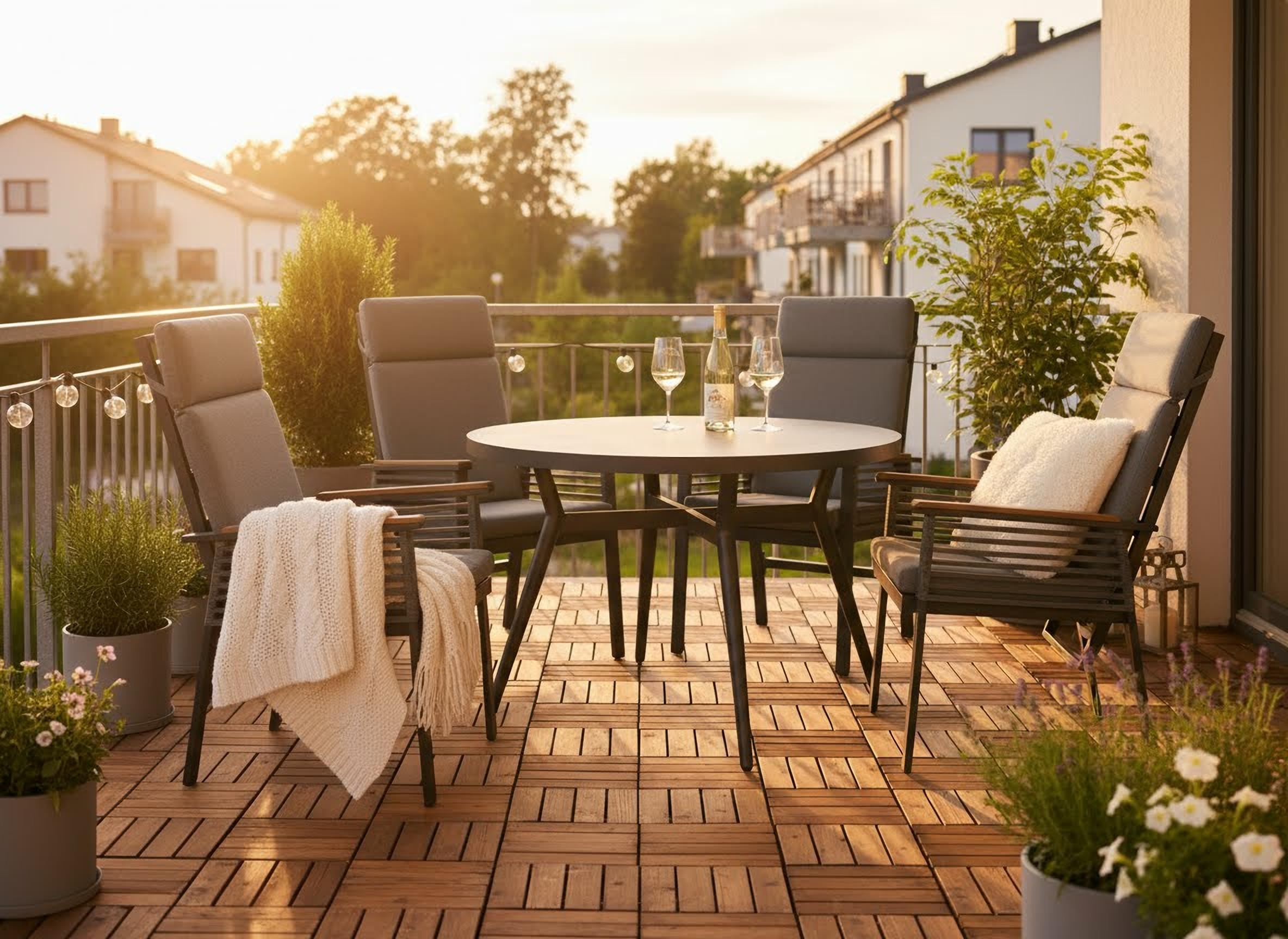 KONIFERA Garten-Essgruppe "Edessa Komfort" Set, 4x Sessel, 4x Auflage, 1x T günstig online kaufen