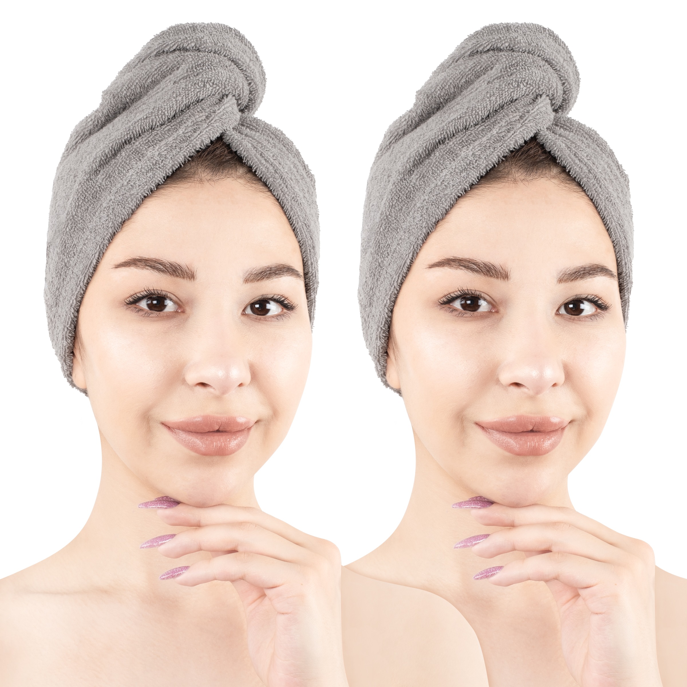 HAMMETEX Turban-Handtuch "2er Set Haarturban Damen, 100% Baumwolle, Flausch günstig online kaufen