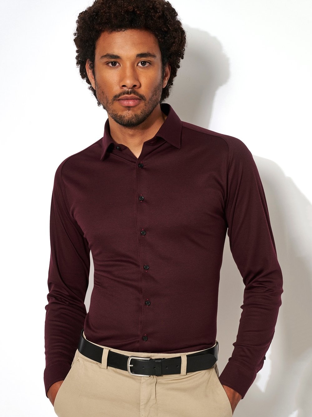 DESOTO Langarmhemd "Jerseyhemd Casual Kent" günstig online kaufen