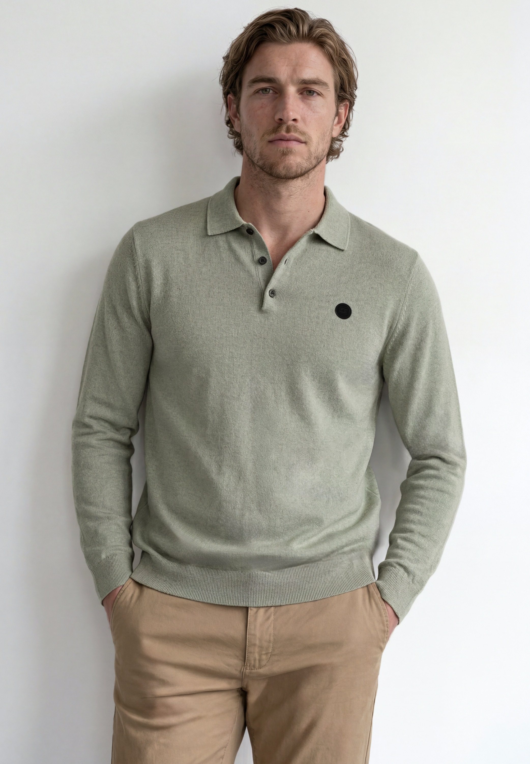 STREET ONE MEN Strickpullover mit Mouliné Garn