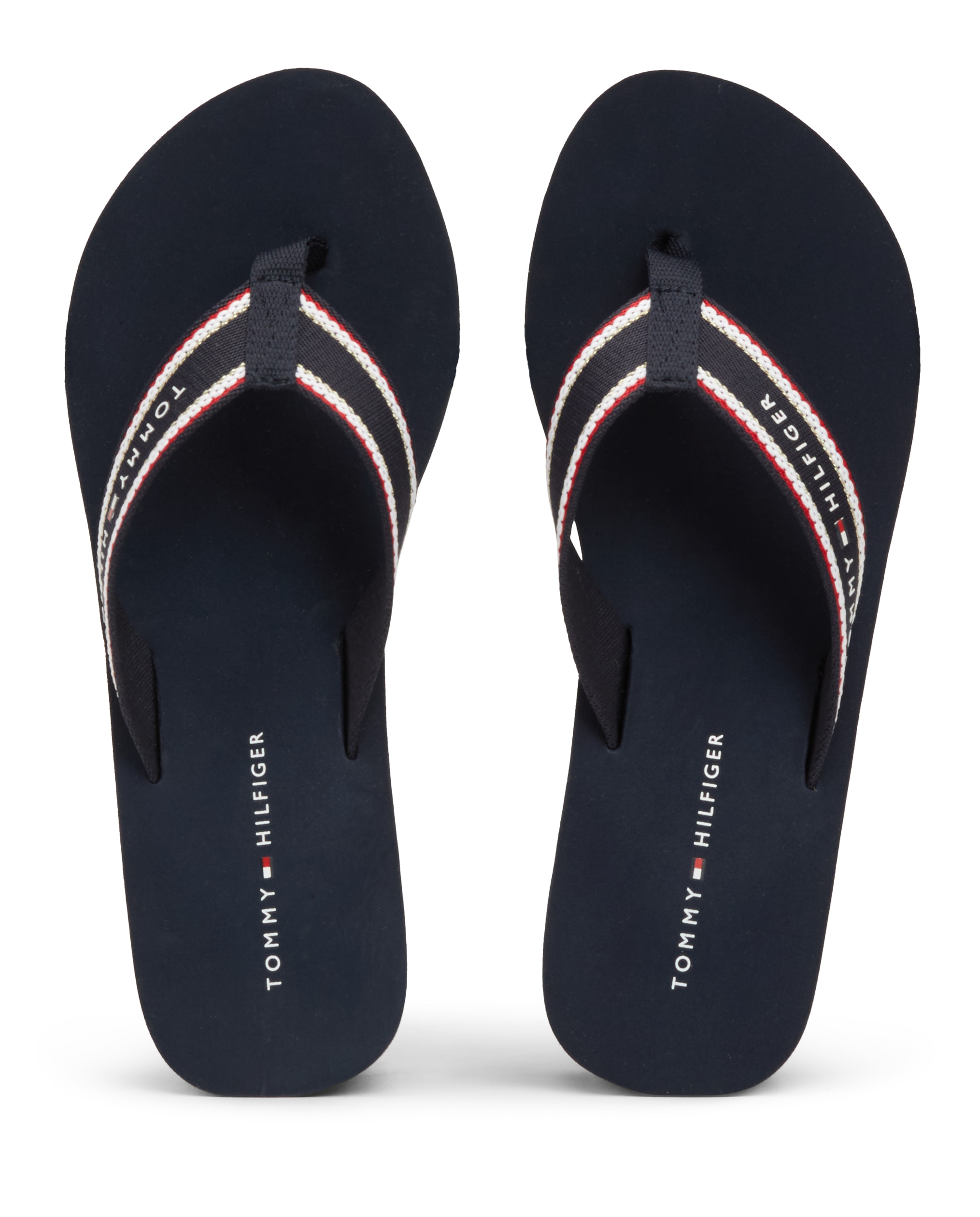 Tommy Hilfiger Dianette »HILFIGER HI WEDGE BEACH SANDAL«, Keilabsatz, Zehentrenner, Sommerschuh mit auffälligem Logoschriftzug