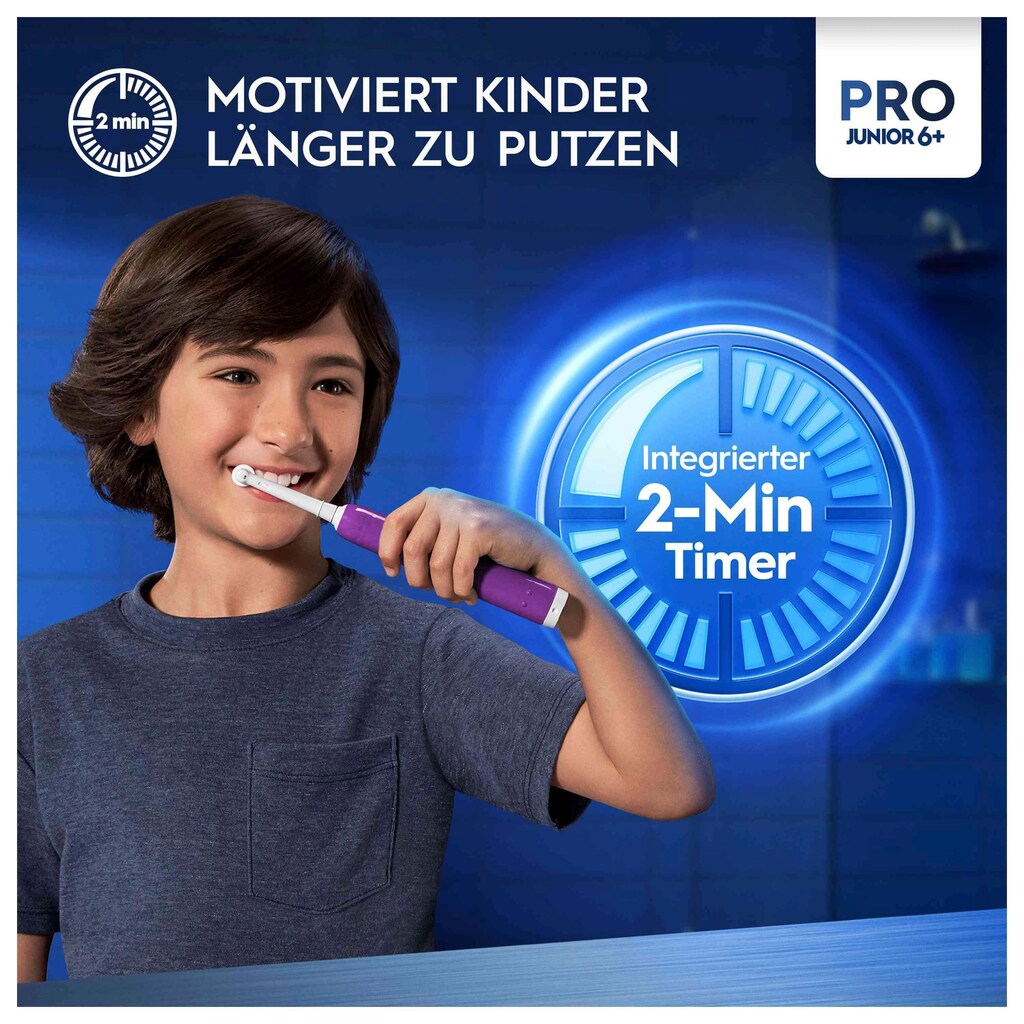 Oral-B Elektrische Zahnbürste »Pro Junior«, 1 St. Aufsteckbürsten