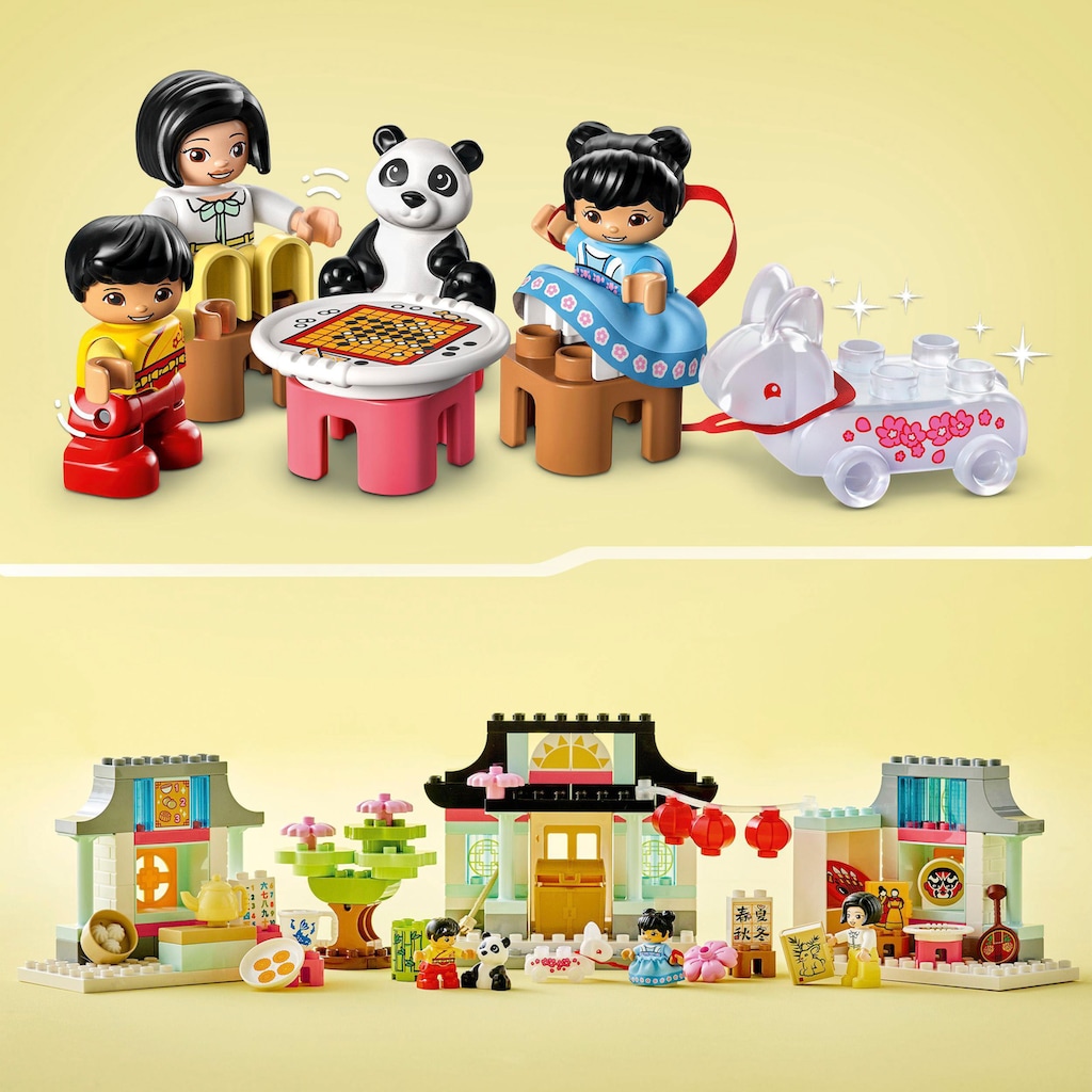 LEGO® Konstruktionsspielsteine »Lerne etwas über die chinesische Kultur (10411), LEGO® DUPLO Town«, (124 St.)