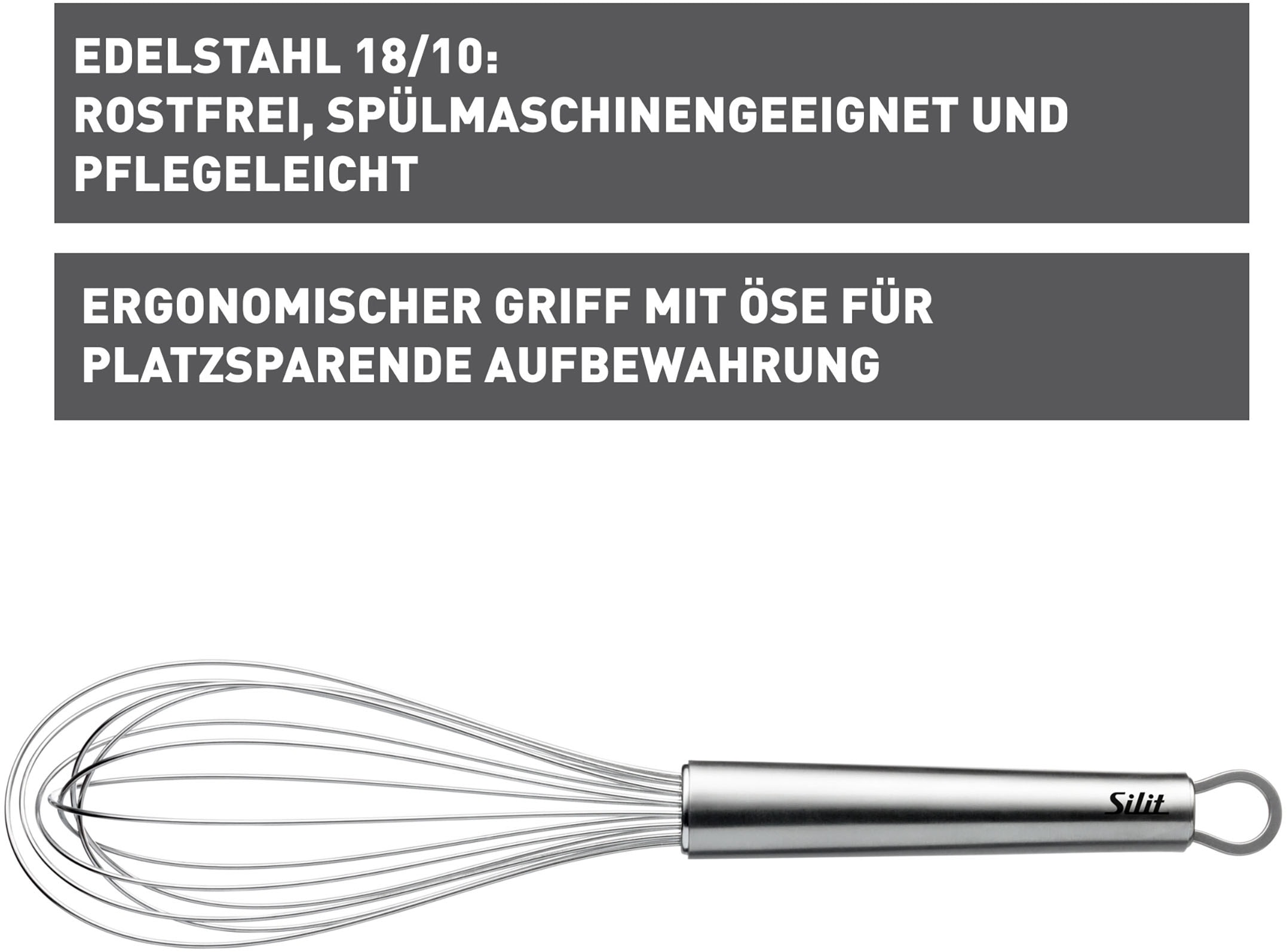 Silit Schneebesen »Classic Line«, (1 tlg.), Ballonform, Aufhängeöse, spülmaschinengeeignet